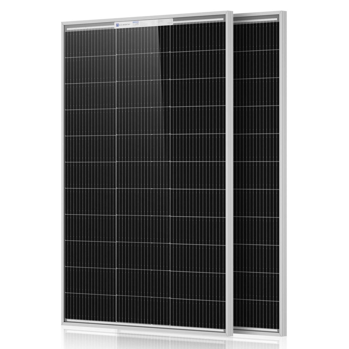 ECO-WORTHY 2pcs 100 Watt Solar Panels Monocrystalline Solar Panel for 12V/24V Battery RV Marine Boat and Other Off-Grid Applications, 2-Pack 100W