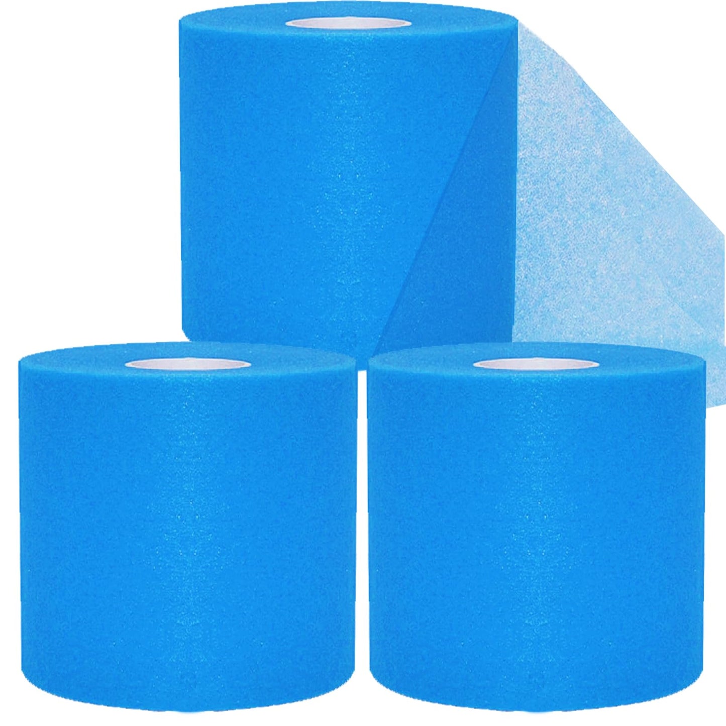ADMITRY Pre Wrap Tape Athletic,3 Rolls X 22 Yards Blue Prewrap,Headbands for Hair,Foam Underwrap Sports Wrap