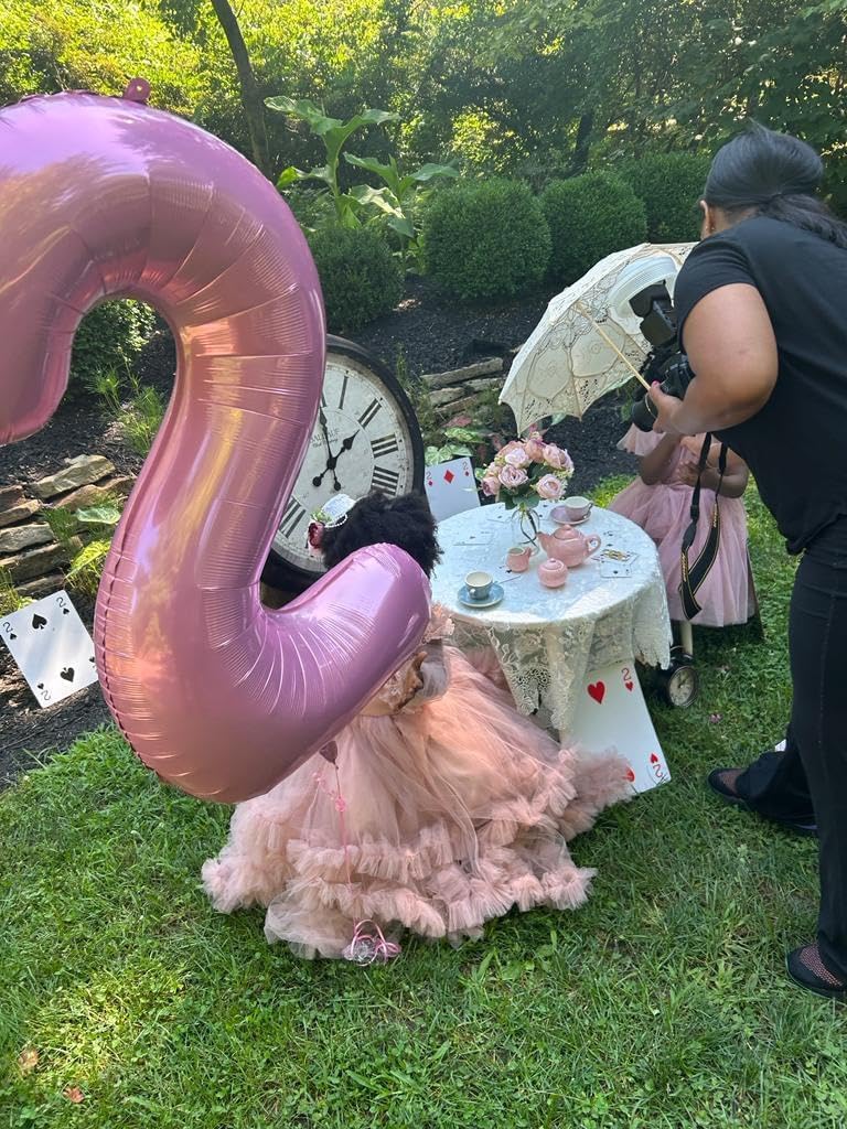 Skiennix 40-Inch Pink Number Balloons - Perfect for 2nd, 12th, 21st Birthday Celebrations & Events