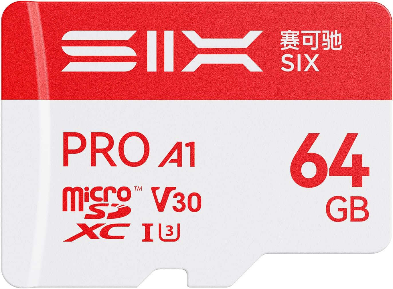 SIX M100 64GB 100MB/s A1, U3, V30 4K 64GB Micro SD Card Read Up to - Support UHD microSDXC Memory Card with Adapter