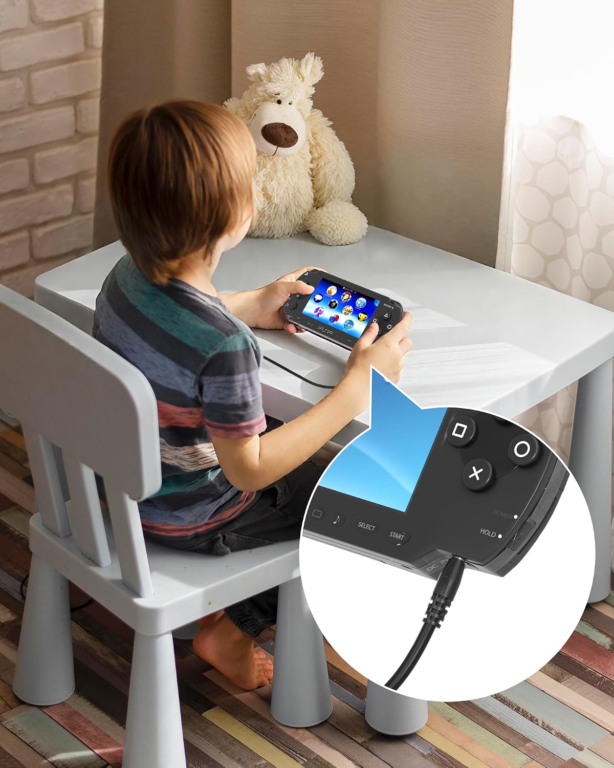 4FT, 1000, 2000, 3000 (1, PSP Charger Cable USB to PSP Power Charging Cord Compatible with PSP PSP PSP Black)