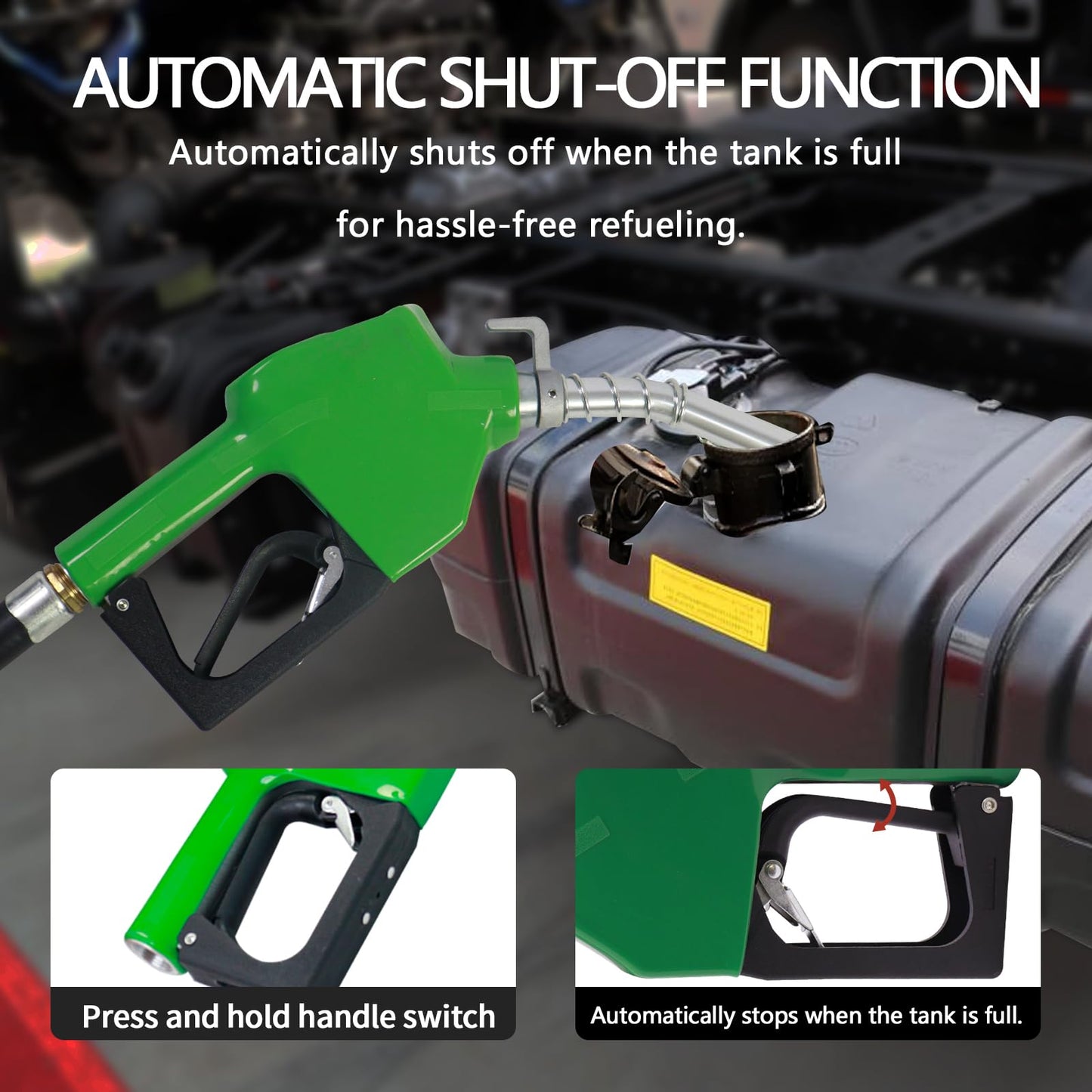 GIAYOGO Fuel Transfer Pump DC 12 Volt 20 GPM High Flow,w/Automatic Green Nozzle,Mechanical Gallons Meter.Heavy Duty Gas Fuel Pump for Gasoline,Diesel, Kerosene,Ethanol Blends,Methanol Blends,Biodiesel