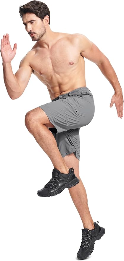 MAGCOMSEN Men's Hiking Cargo Shorts Quick Dry Lightweight 9" Golf Shorts Summer Casual Work Outdoor with 5 Zipper Pockets