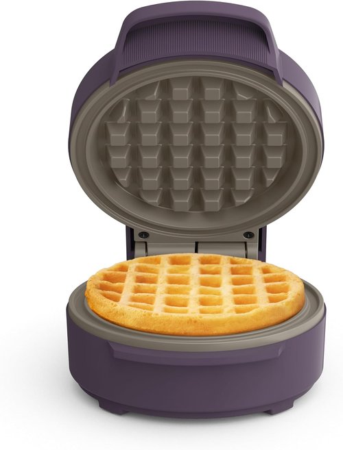 Bella Mini Waffle Maker - EverGood™ Ceramic Nonstick Coating, Cool Touch Handles, 350 Watts | Plum Color