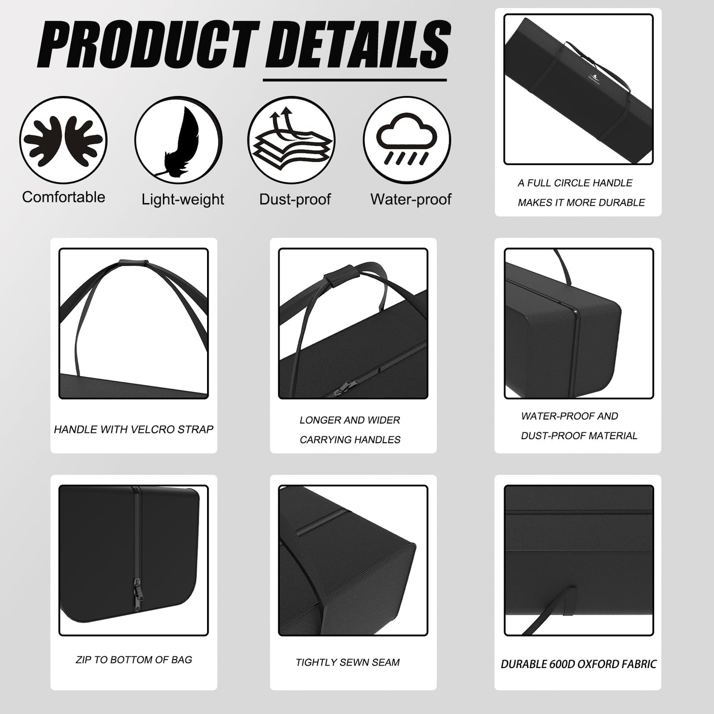 Supvision 37.4in Foldable Duffle Bag Fits Starting Blocks with an Overall Length of Less Than 35 Inches Extra Large Travel DuffelTote GymBag with Zippers and Handles Sports Oxford Cloth Bags