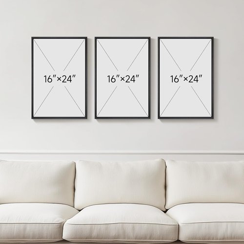 Framed Neutral Abstract Wall Art Set by [Brand Name] - Modern Canvas Prints for Living Room | 16x24 Inch Minimalist Black and Beige Decor