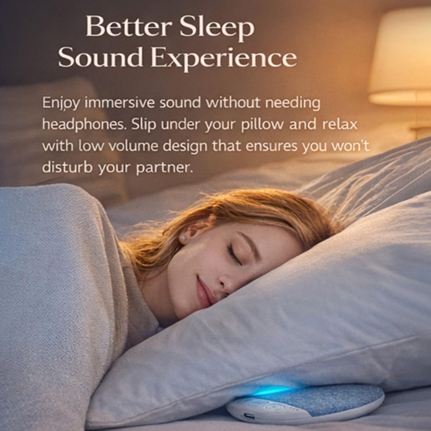 Zedamso (Blue*2) Under Pillow Speaker Bluetooth for Sleeping, Bone Conduction Pillow Speaker, Ultra Thin Flat Pillow