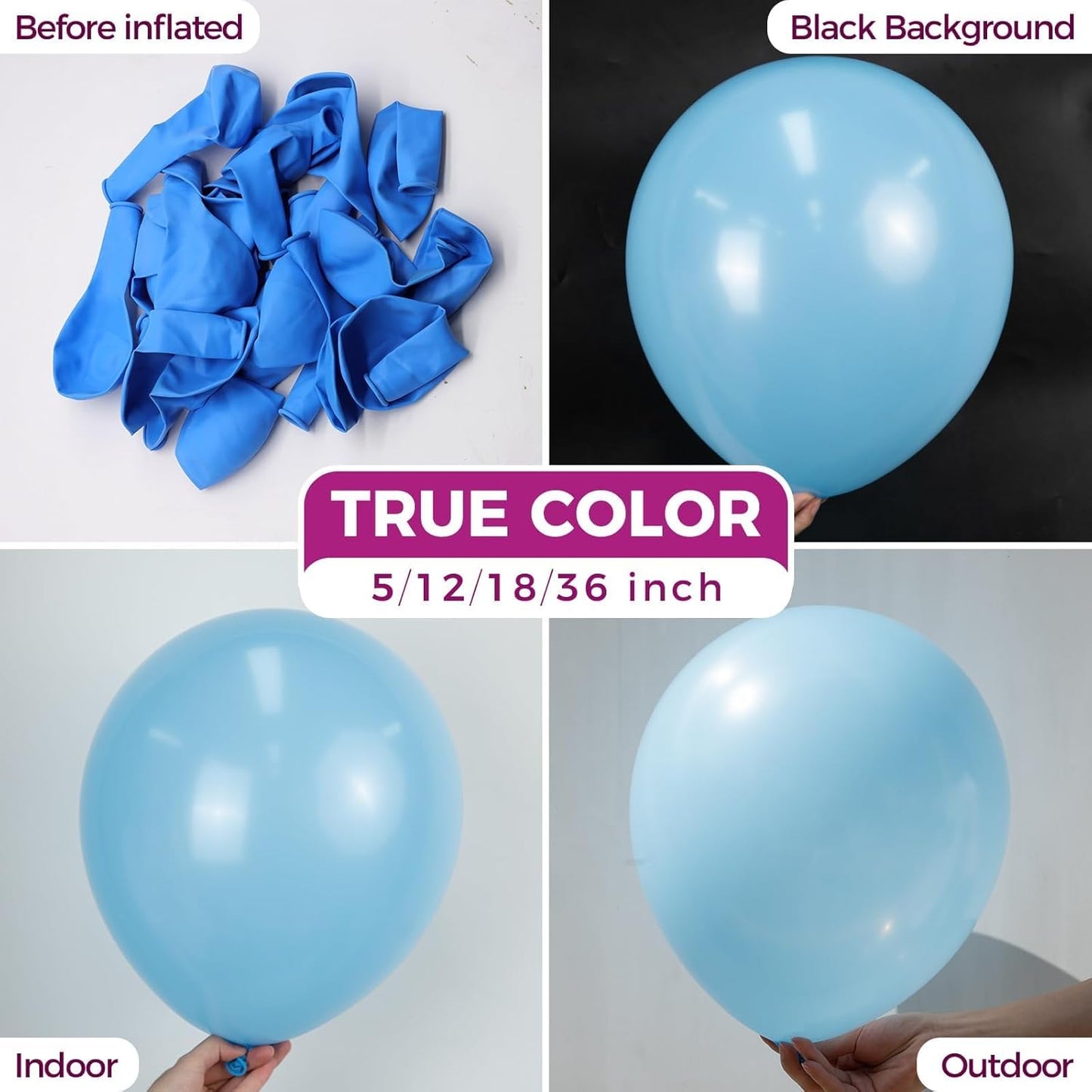 Bezente Blue Balloons - 150 Pack of 5-Inch Matte Light Blue Latex Balloons for Parties & Celebrations