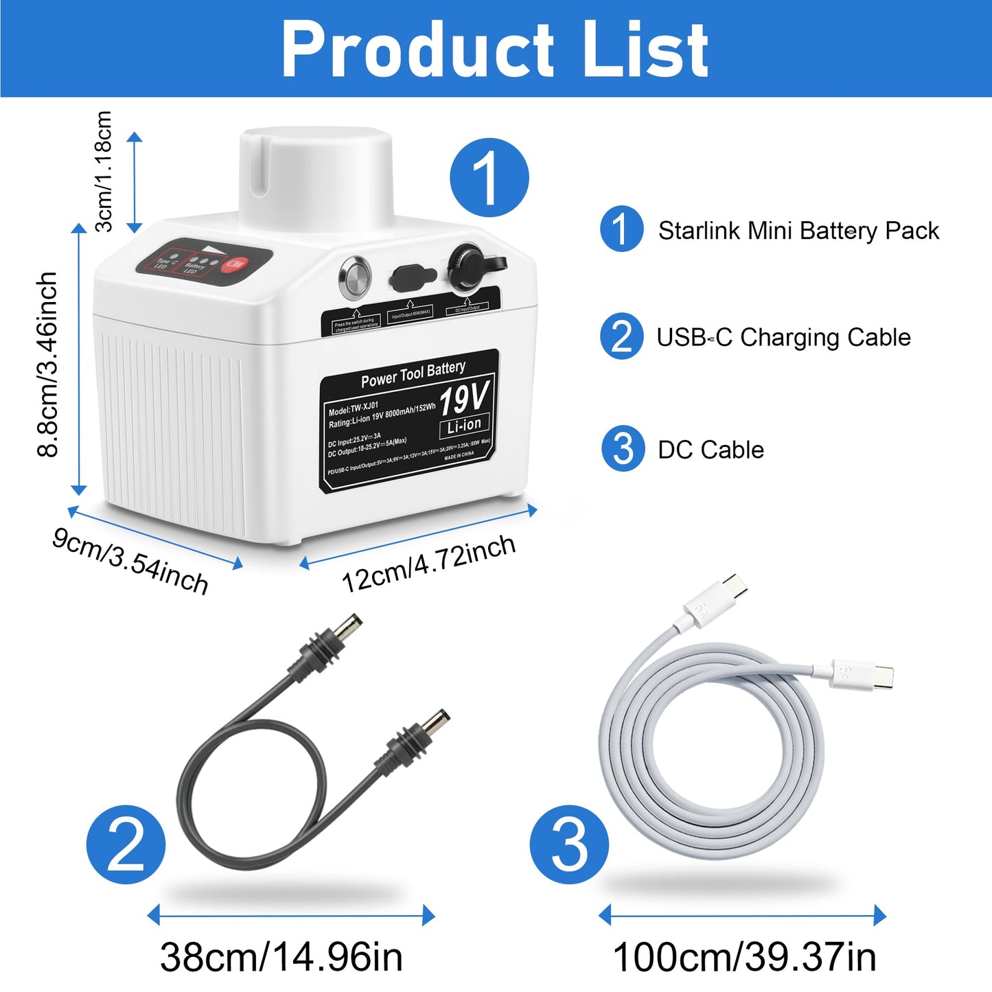JYJZPB Battery for Starlink Mini and Starlink Mini X