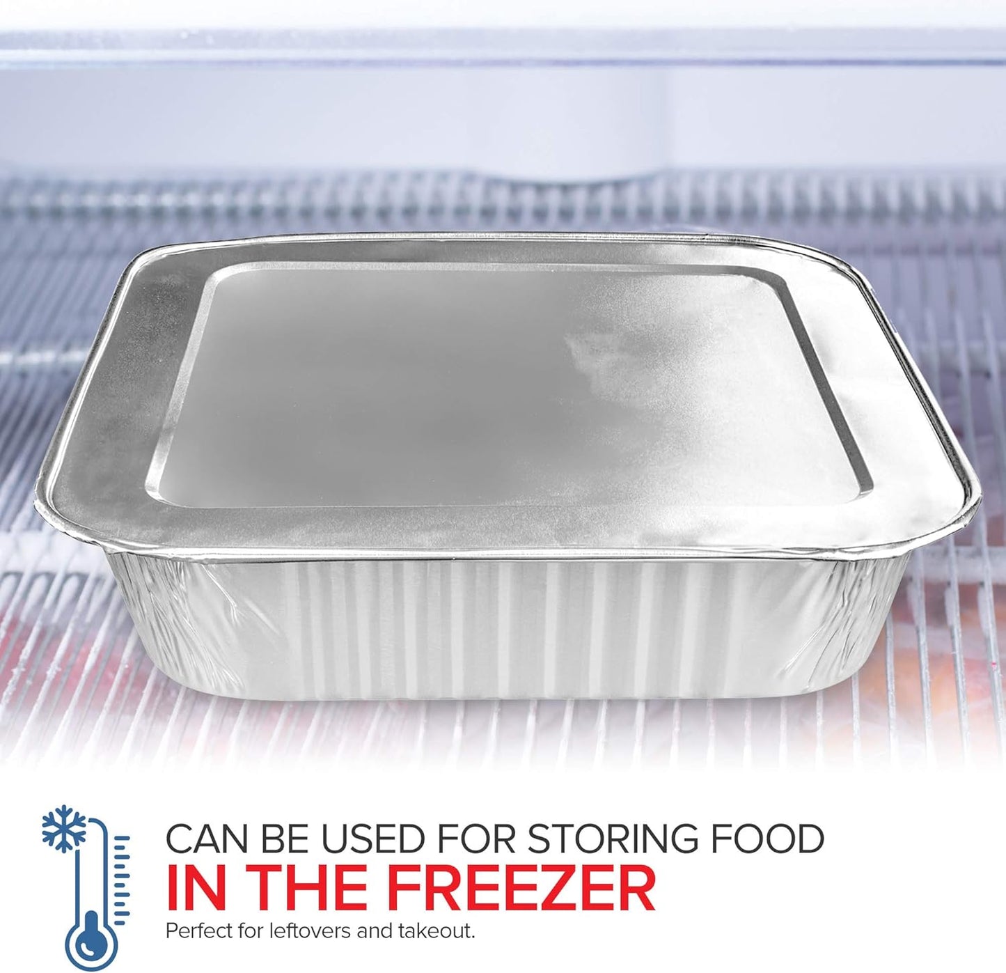 Stock Your Home 8x8 Foil Pans with Lids - 20 Pack of 8-Inch Square Aluminum Baking Containers