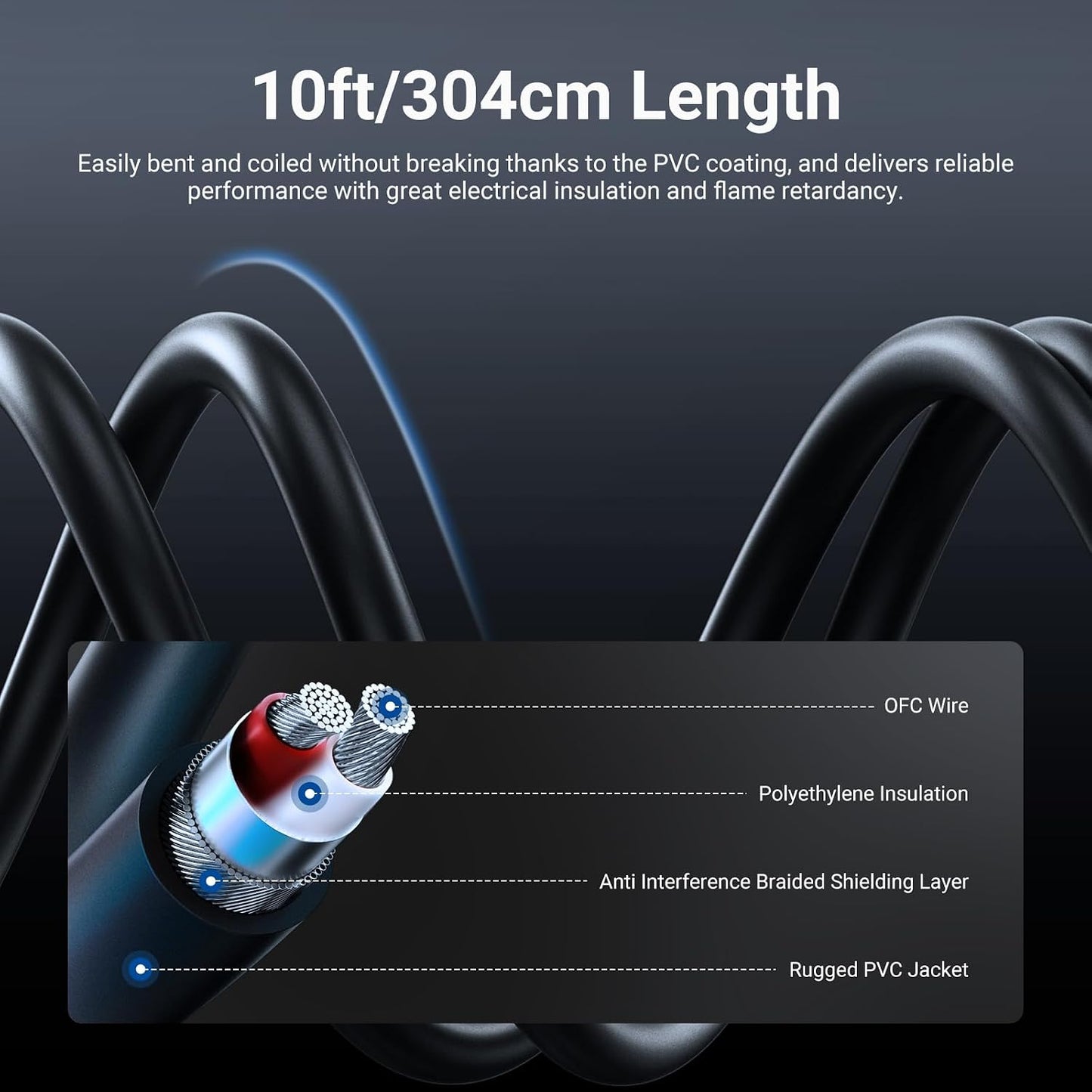 3.5mm 1/8 Inch 10ft MP3 MS024 NEEWER TRS AUX to Dual XLR Breakout Cable, Male to Male Audio Cord Adapter Connector