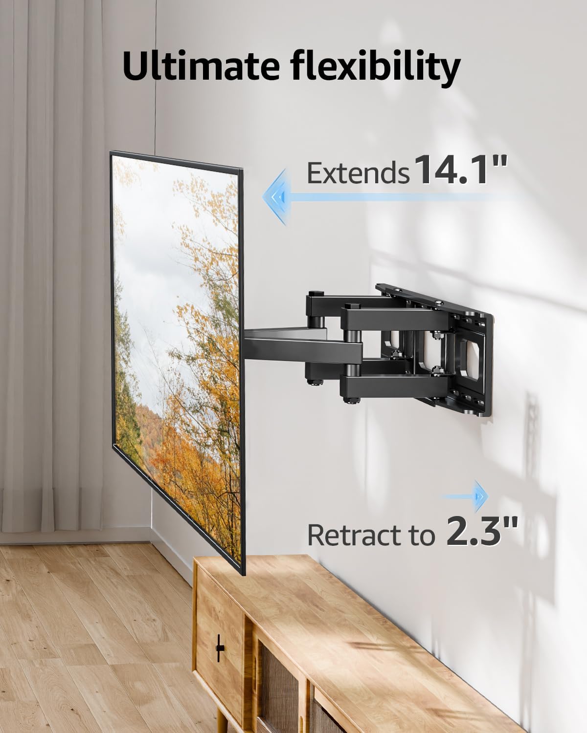 MOUNTUP 32-65 inch Screen/LED/4K 16 400X400mm, 99lbs EconoMe TV Wall Mount for Most Flat TVs, TV Mount with Swivel