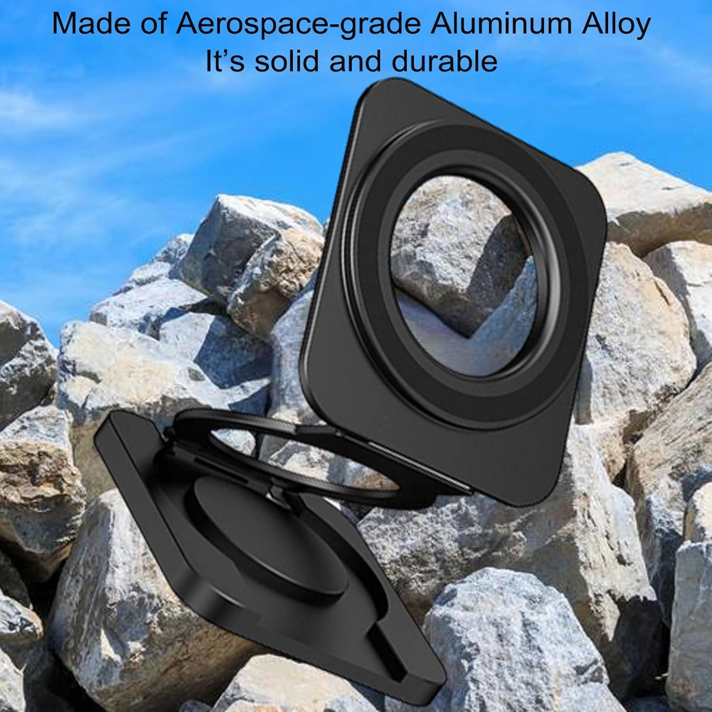 Aerbeis 17/16/15/14/13/12 Square Magnetic Phone Holder Stand for MagSafe iPhone Series, Foldable Phone Adapter Stand