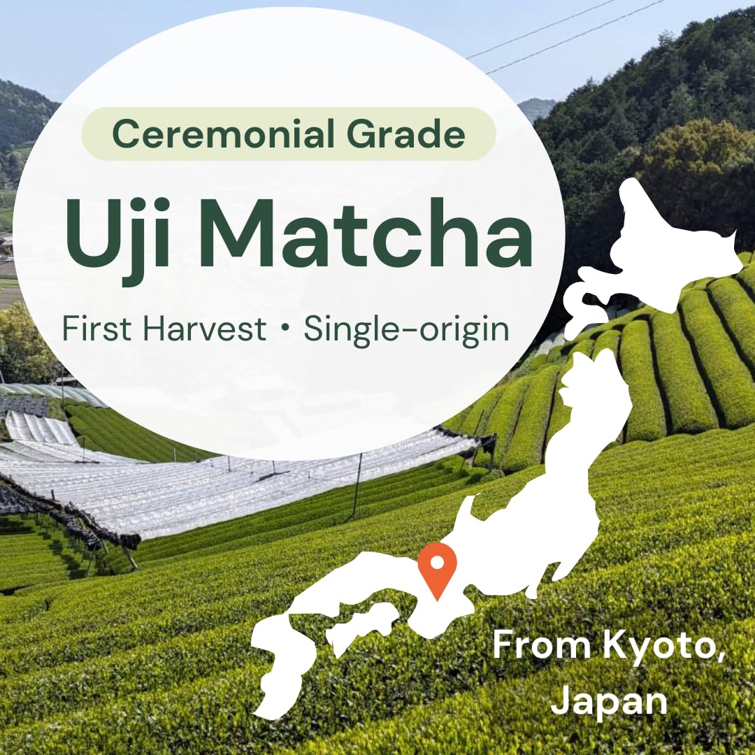 Wako Matcha - Authentic Uji Matcha Green Tea Powder | First Harvest, Ceremonial Grade, 40g
