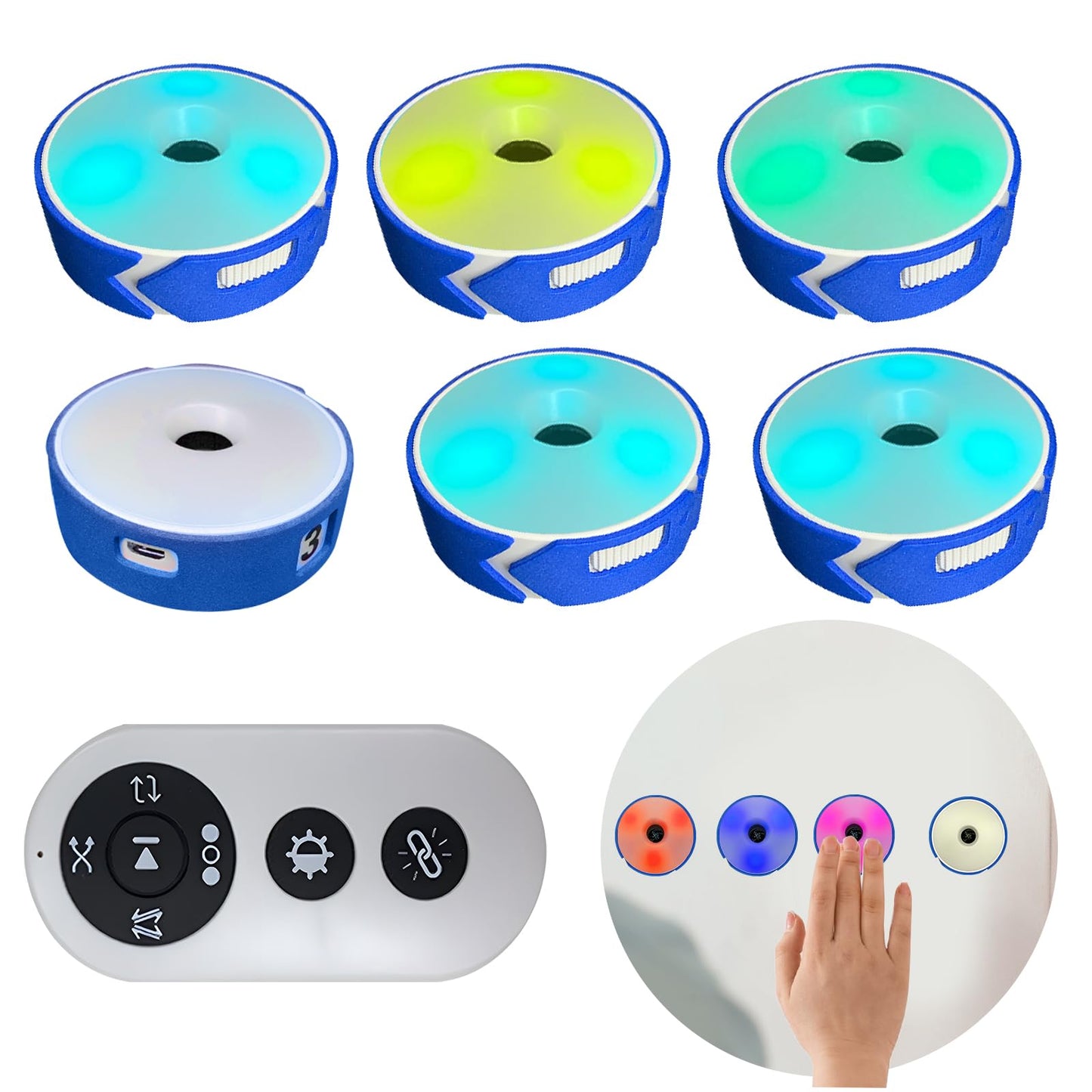 VLBPCR 6Pcs/Pk Agile Reaction Training Lamp Set, Blue Shell Sport Reaction Training Light Speed Equipment Quick Reaction Lights Enhancing Speed and Agility Tools