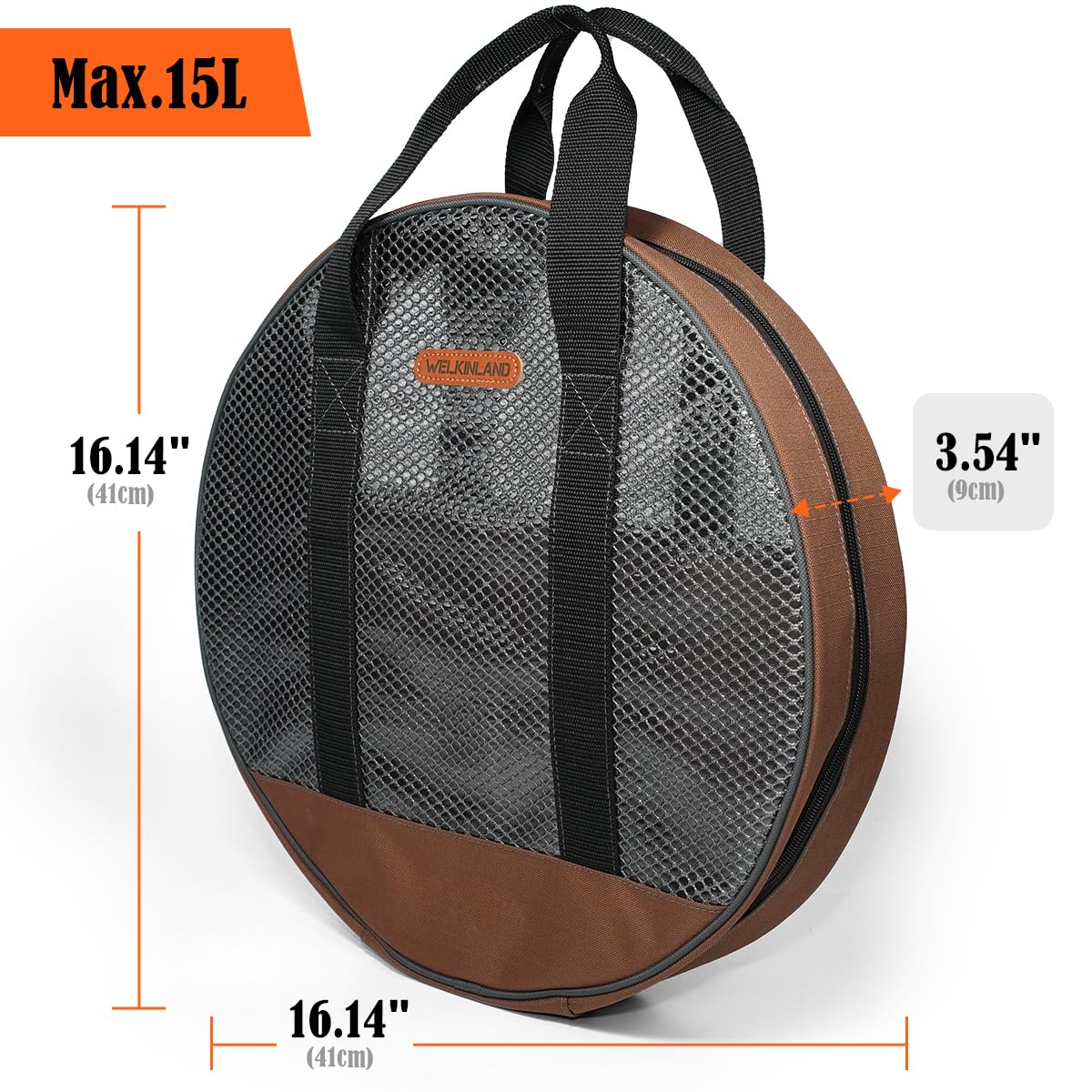 WELKINLAND 16-Inch Jumper Cable Bag, Clear Cable Bags, Durable Cable Storage Bag, Extension Cord Bag, Bags For Cables, Cords, and Hoses