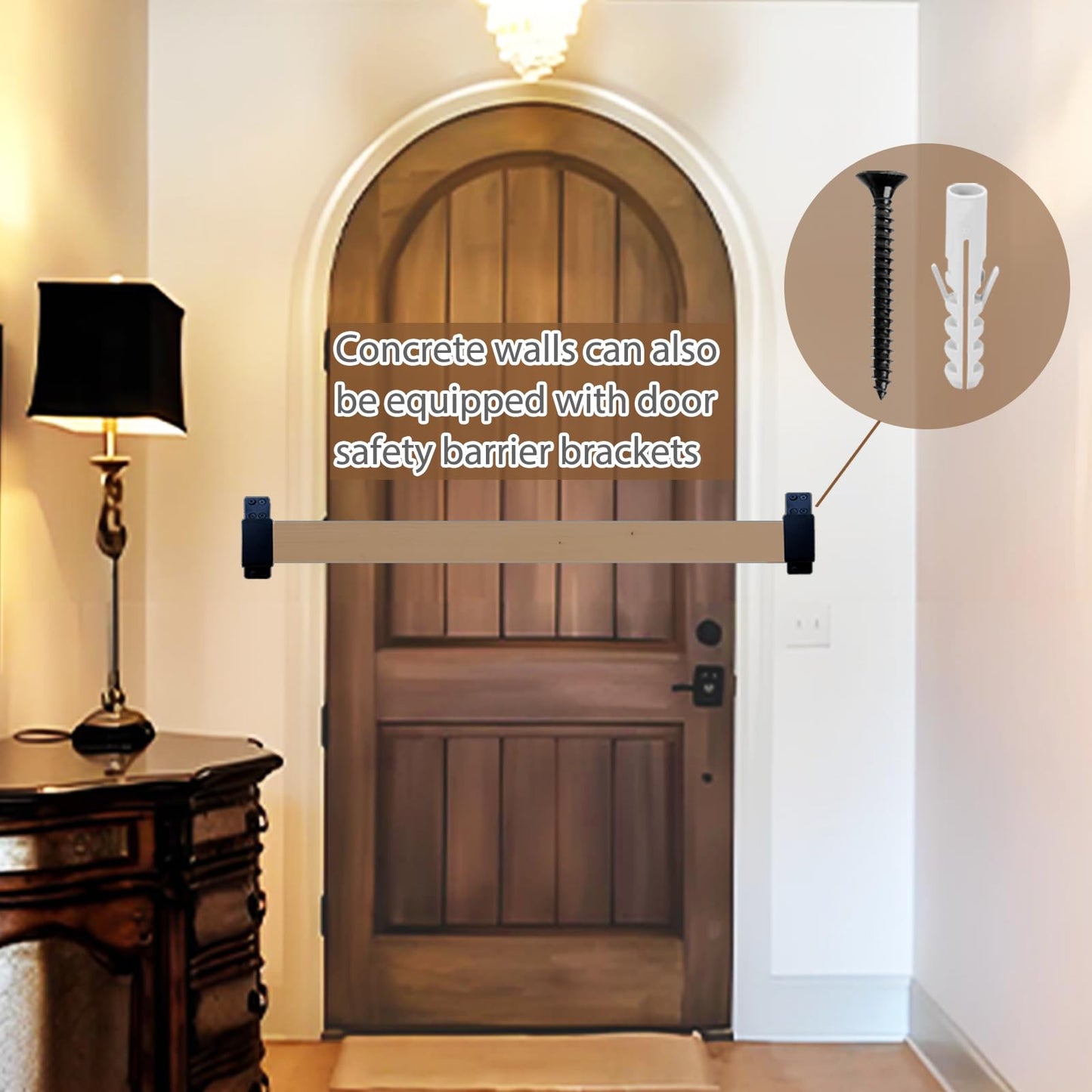 2x4 Brackets, Door Barricade Brackets, Door Security Bar U Bracket, Suitable for Garage Door Bracket, Reinforcing Barns, Gardens, Sheds, and Safety Doors (Black 4 Pack)
