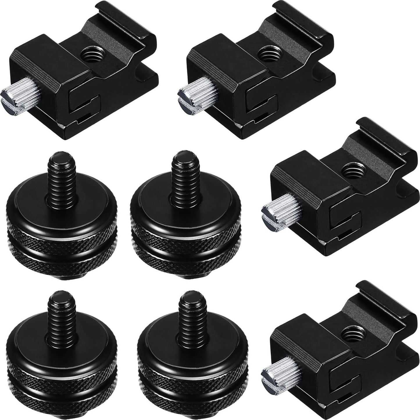 Weewooday 8 Pack 1/4"-20 Set Hot Shoe Adapter Kit, Cold Shoe Mount & Flash Stand Mount for DSLR Camera Rig, Tripod