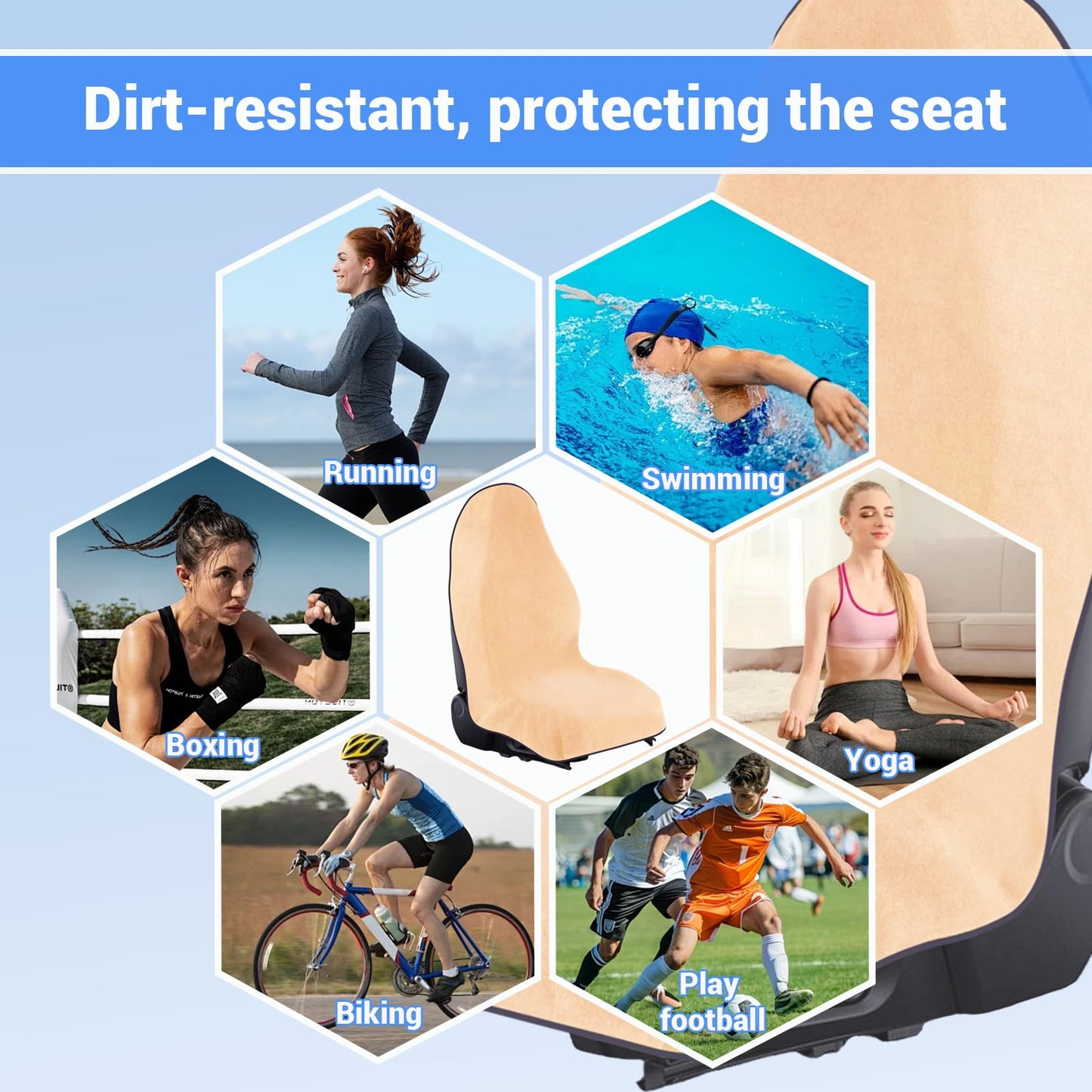LBIHHNQ Waterproof Car Seat Towel Cover - Sweat-Proof & Durable Machine Washable for Athletes, Gym Workouts - Fits Various Vehicles - Car Seat Towel Cover After Gym (1Pcs,Beige)