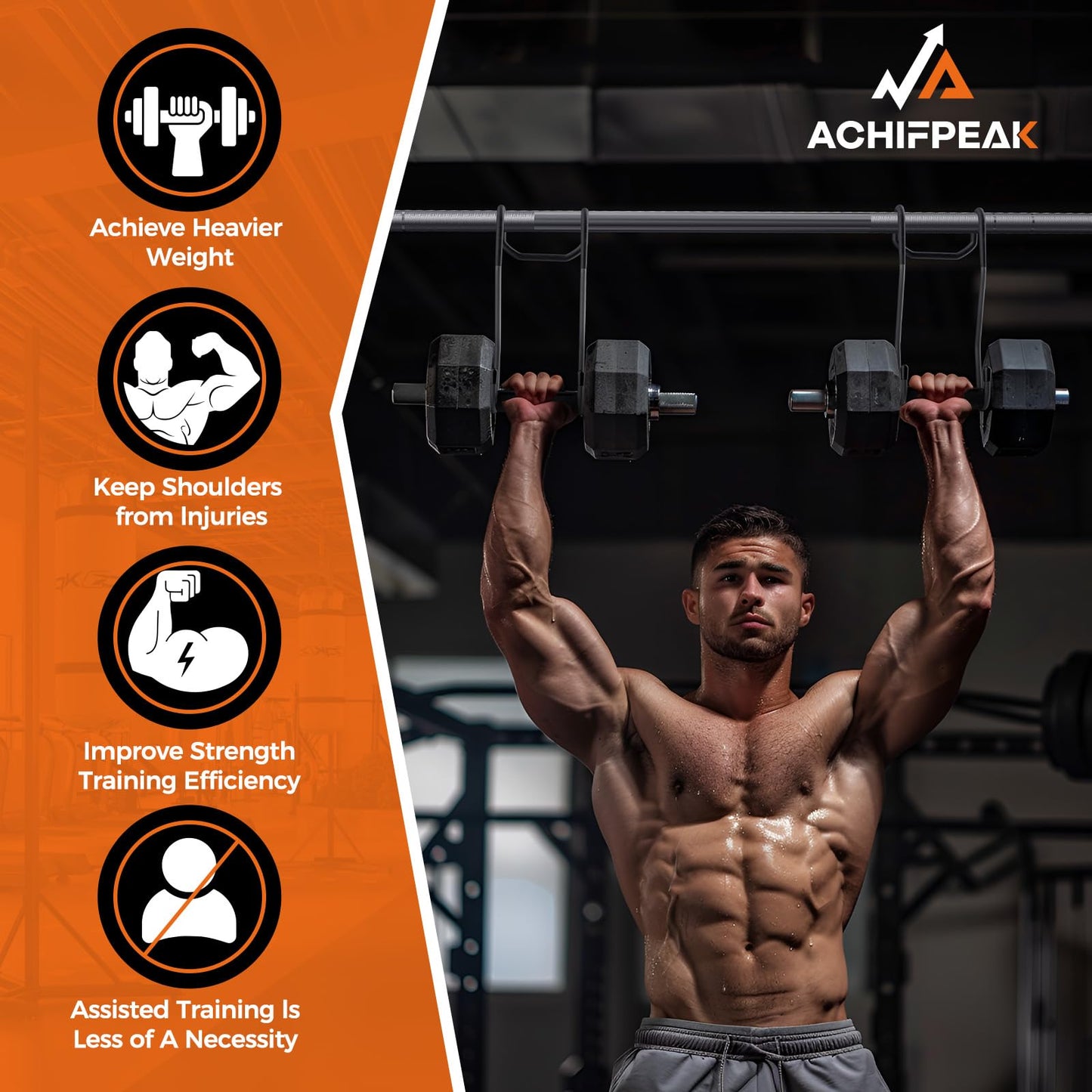 Dumbbell Spotter Hooks for bench press connecting and hanging dumbbells to barbells - with cowhide leather straps provide an Anti-Slip and Safety Workouts