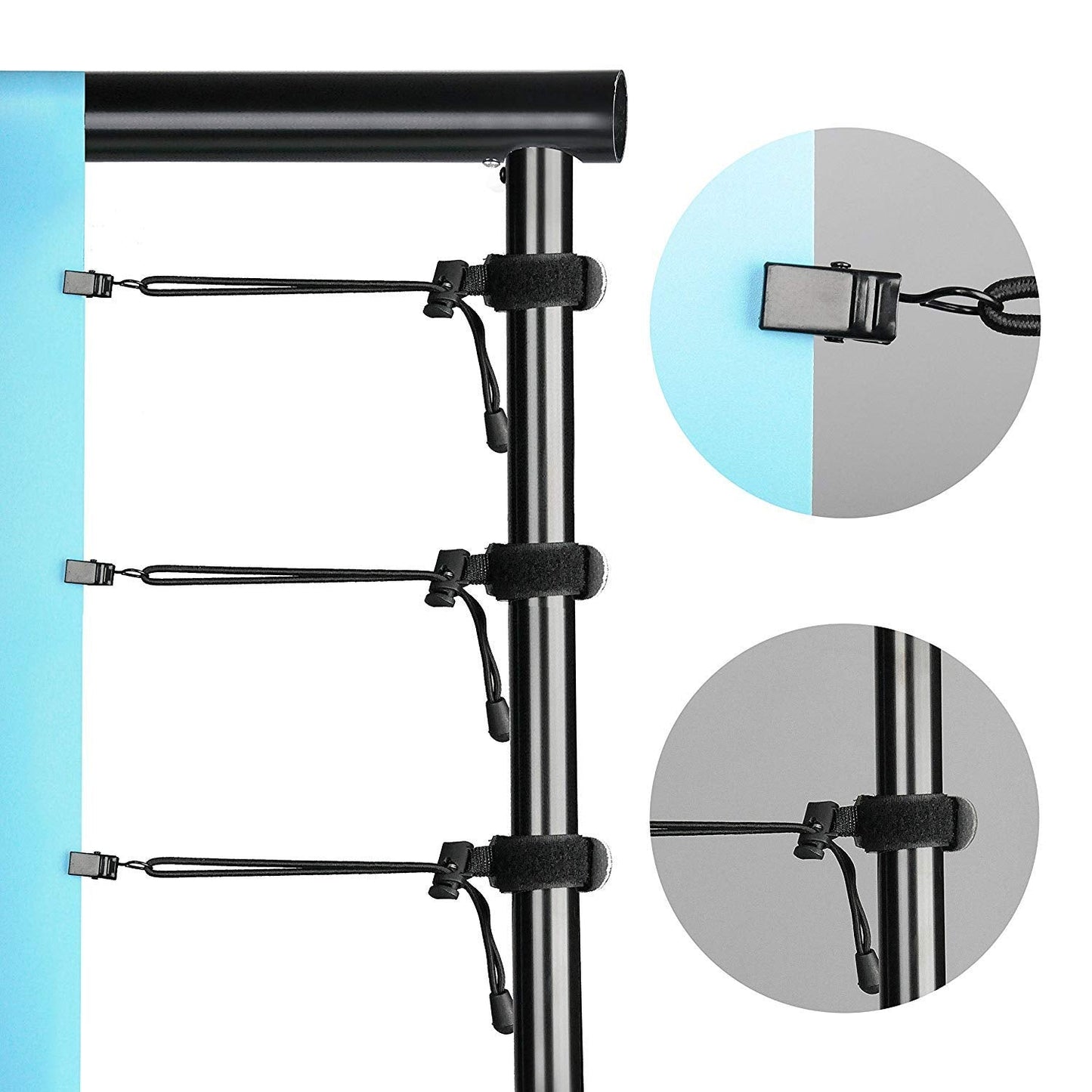 SLOW DOLPHIN Photo Video Studio 20ft (Wide) x 10ft (Tall) Heavy Duty Adjustable Width & Length Photography Backdrop Stand Background Support System Kit with Spring Clamps, Backdrop Clips, Carry Bag