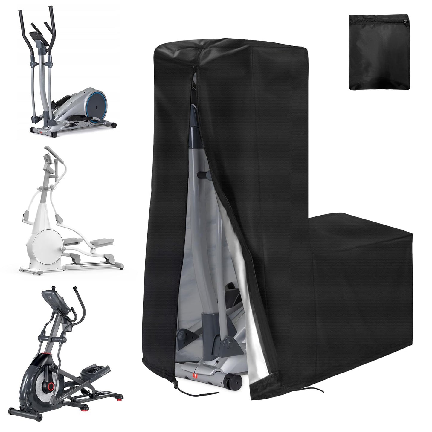 COSHNIBI Elliptical Cover, Waterproof & Dustproof Elliptical Exercise Machine Cover for Indoor and Outdoor,81''L x 33''W x 72''H-Black