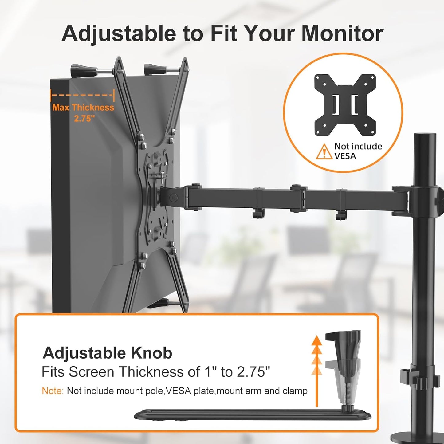 suptek 17 32 inch Universal VESA Mount Bracket Adapter Monitor Arm Mounting Kit for to Monitor Screen