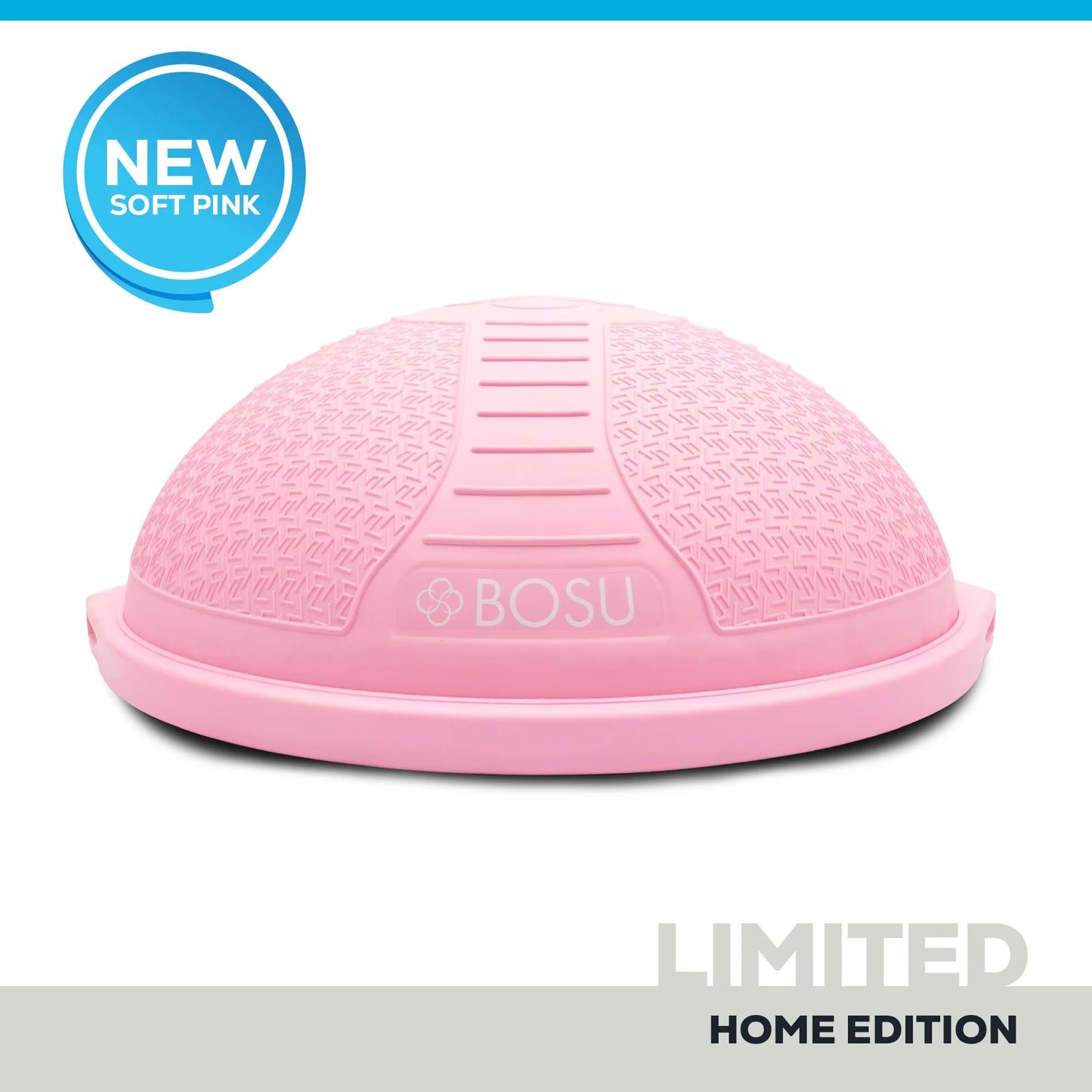 BOSU Pro Balance Trainer, Half-Ball Training Equipment, 350 lb Capacity - Stability Exercise Tool with Non-Slip Base, Includes Hand Pump, Pink