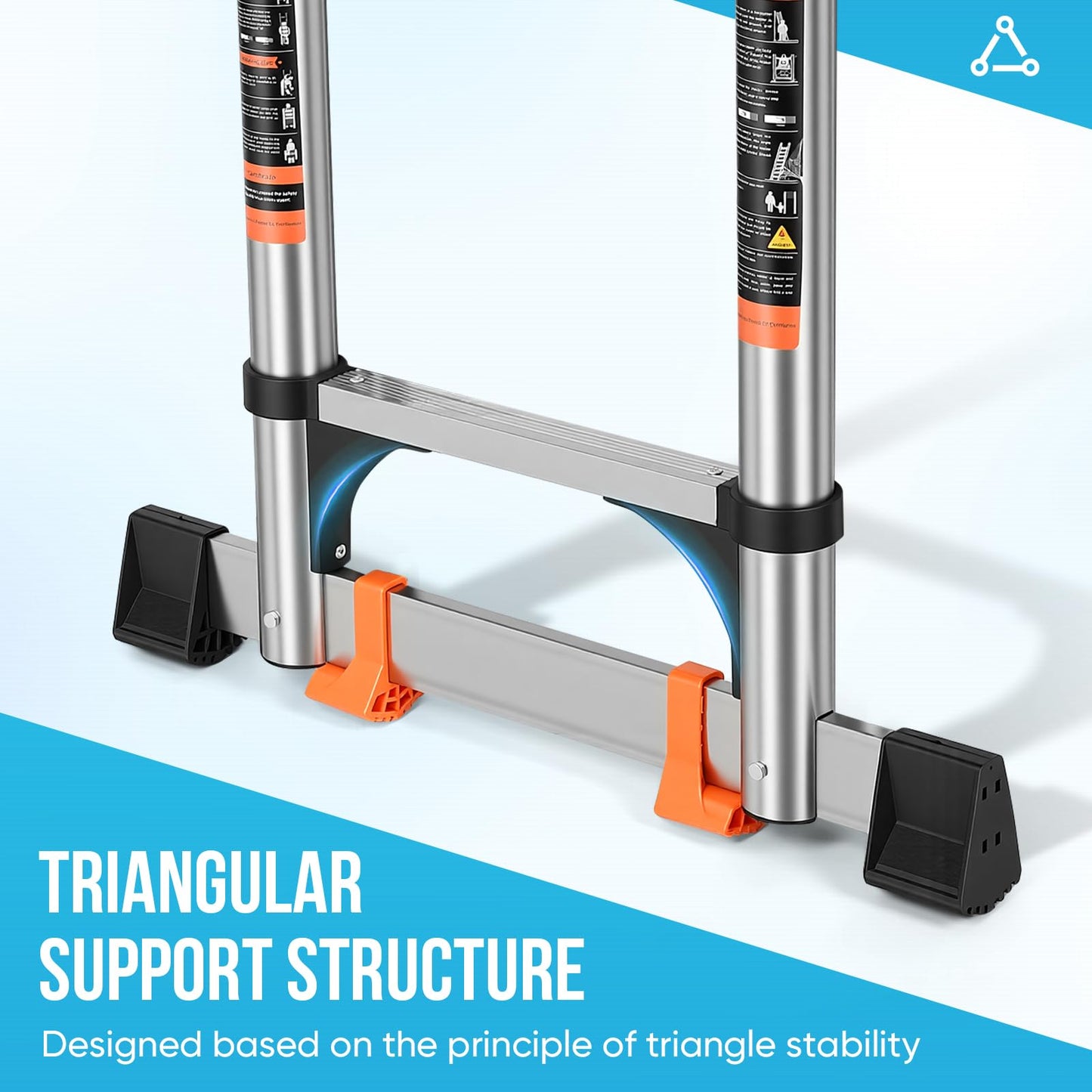 Telescoping Ladder 16.5 FT A Frame, Extension Ladder with Balance Bar Heavy Duty 330 lbs Max Capacity for RV or Outdoor Work