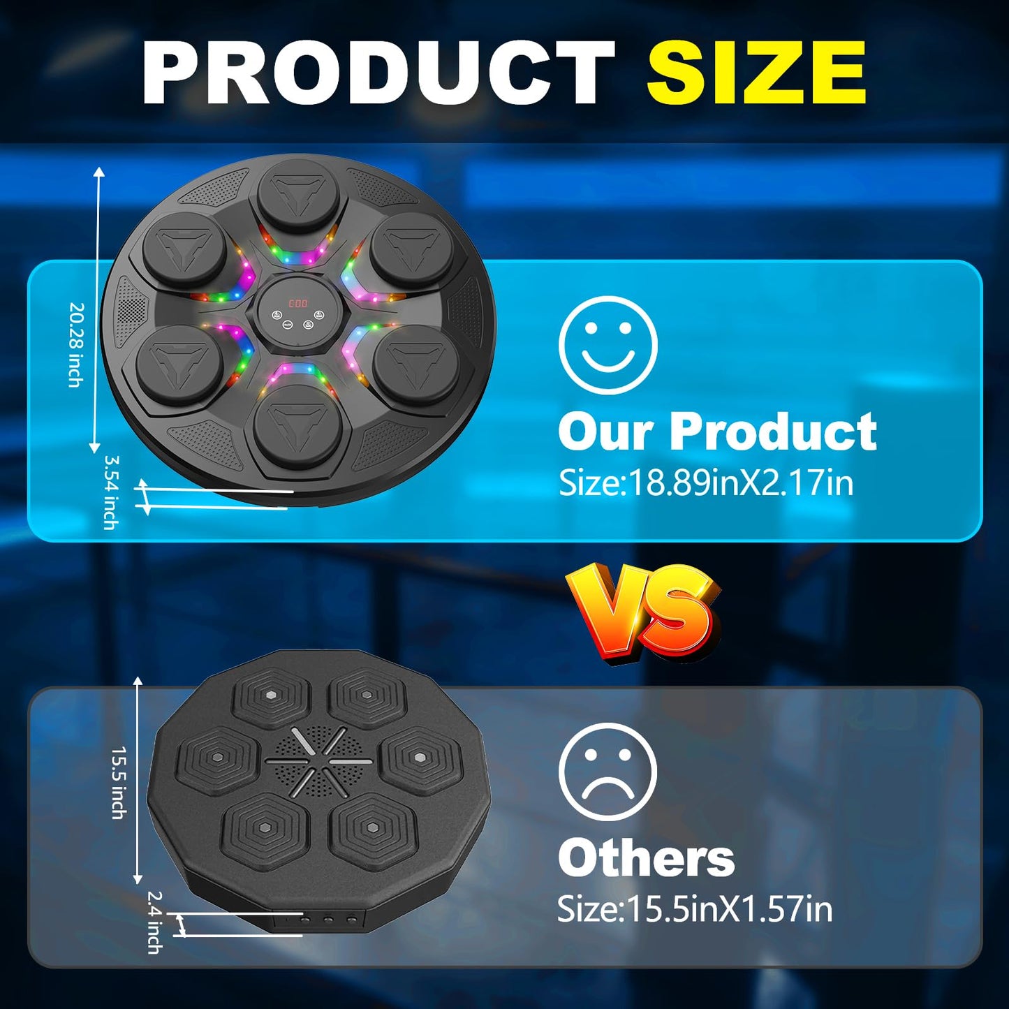 Upgrade Music Boxing Machine For Adults Kids, Interactive Music Punching Machine with Gloves 12 Modes 12 Speeds, Wall Mounted Electronic Boxing Punching Pad with Wireless Connection LED Display