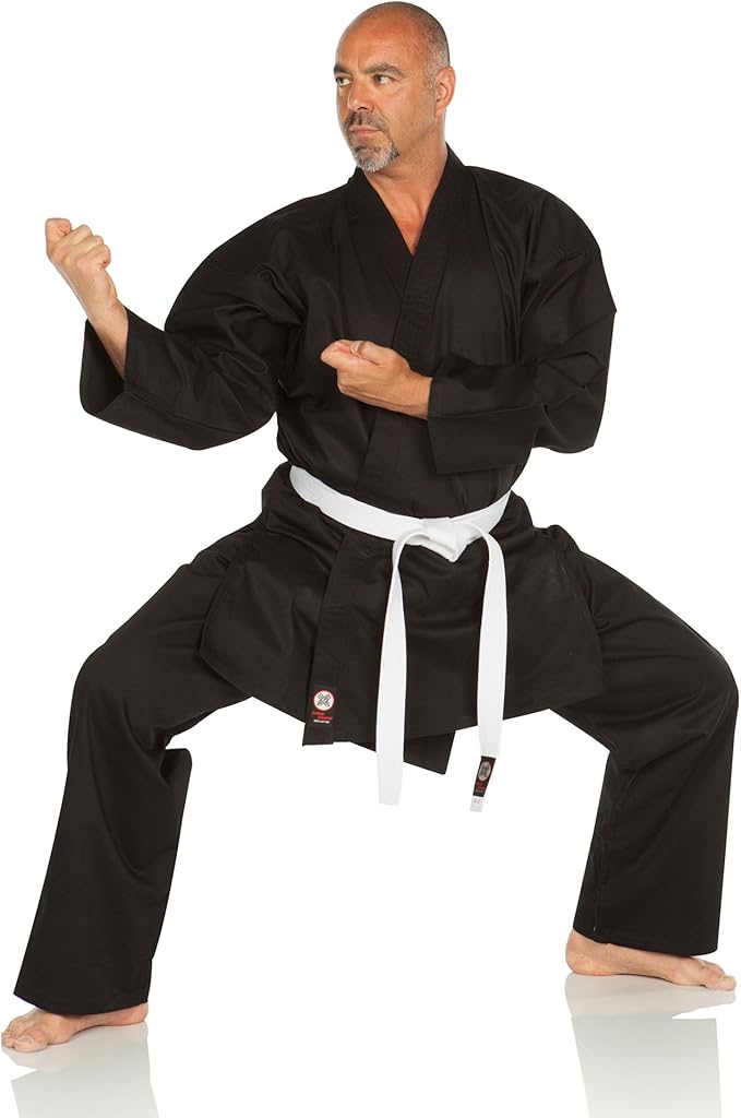Ronin Medium Weight Karate GI Middleweight Martial Arts Karate Uniform - 9.5 oz Cotton, White Belt Included