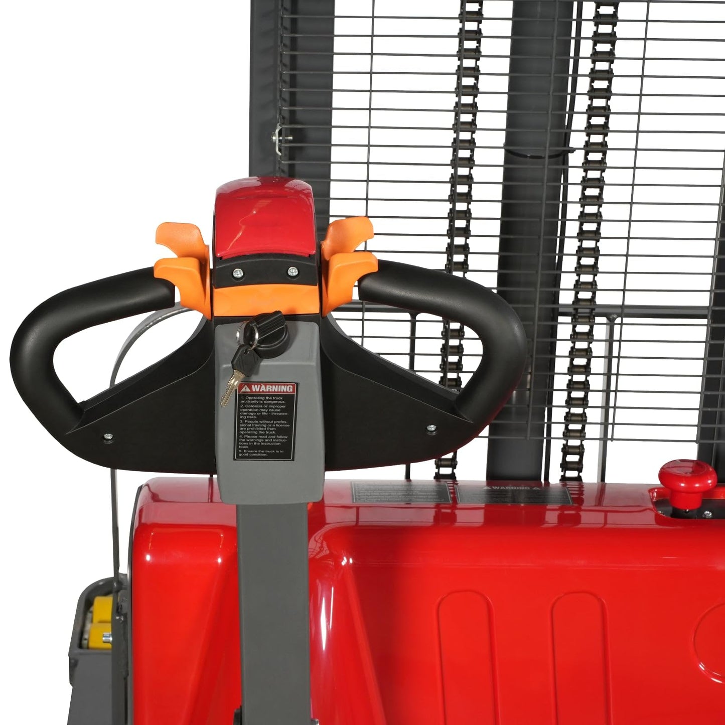 MechMaxx 2640lbs Lithium-ion Electric Straddle Stacker, 98" Lift, Adjustable Legs & Forks, Model F26-98S