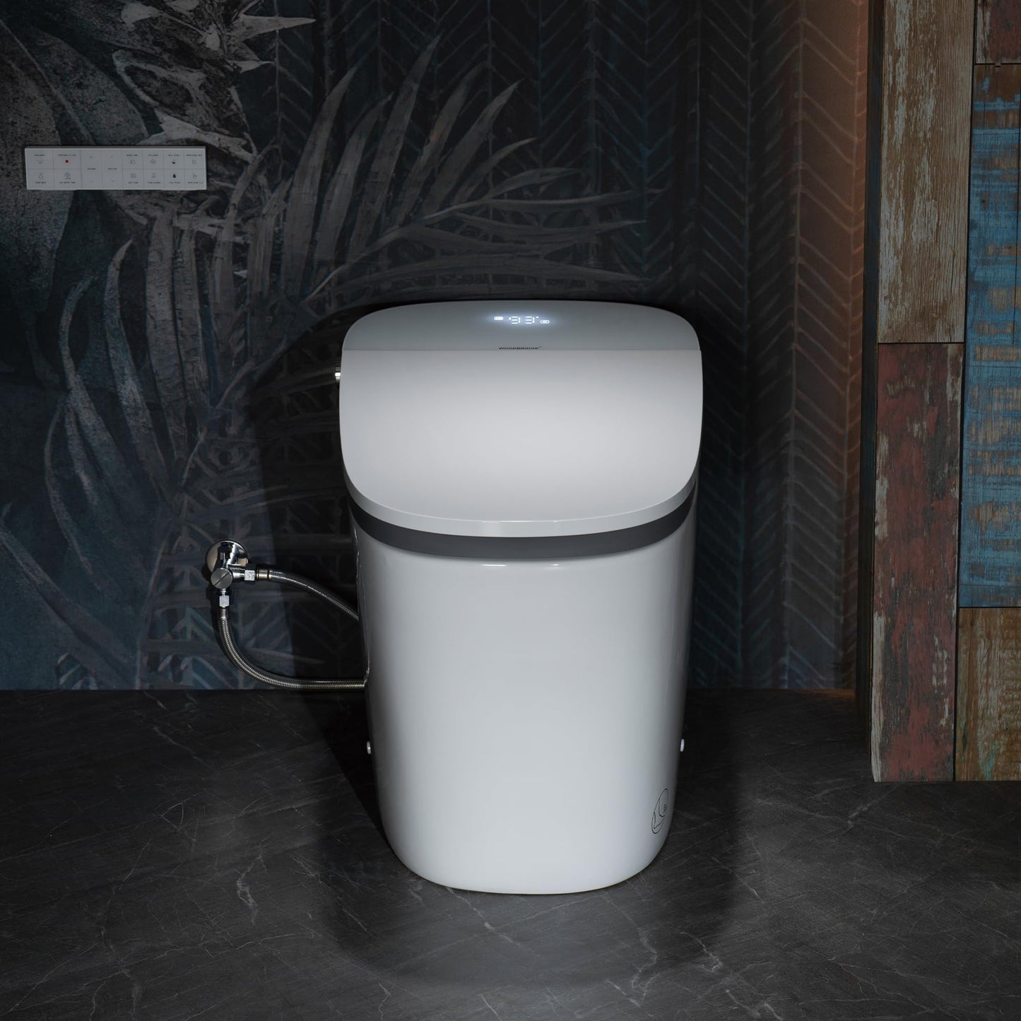 WOODBRIDGE Smart Toilet with Voice Control, 1000g MaP Flush Score, Foam Shield, Moving Dryer, Blackout Flush, ADA Comfort Height, Auto Open & Close, Heated Seat, B0931S