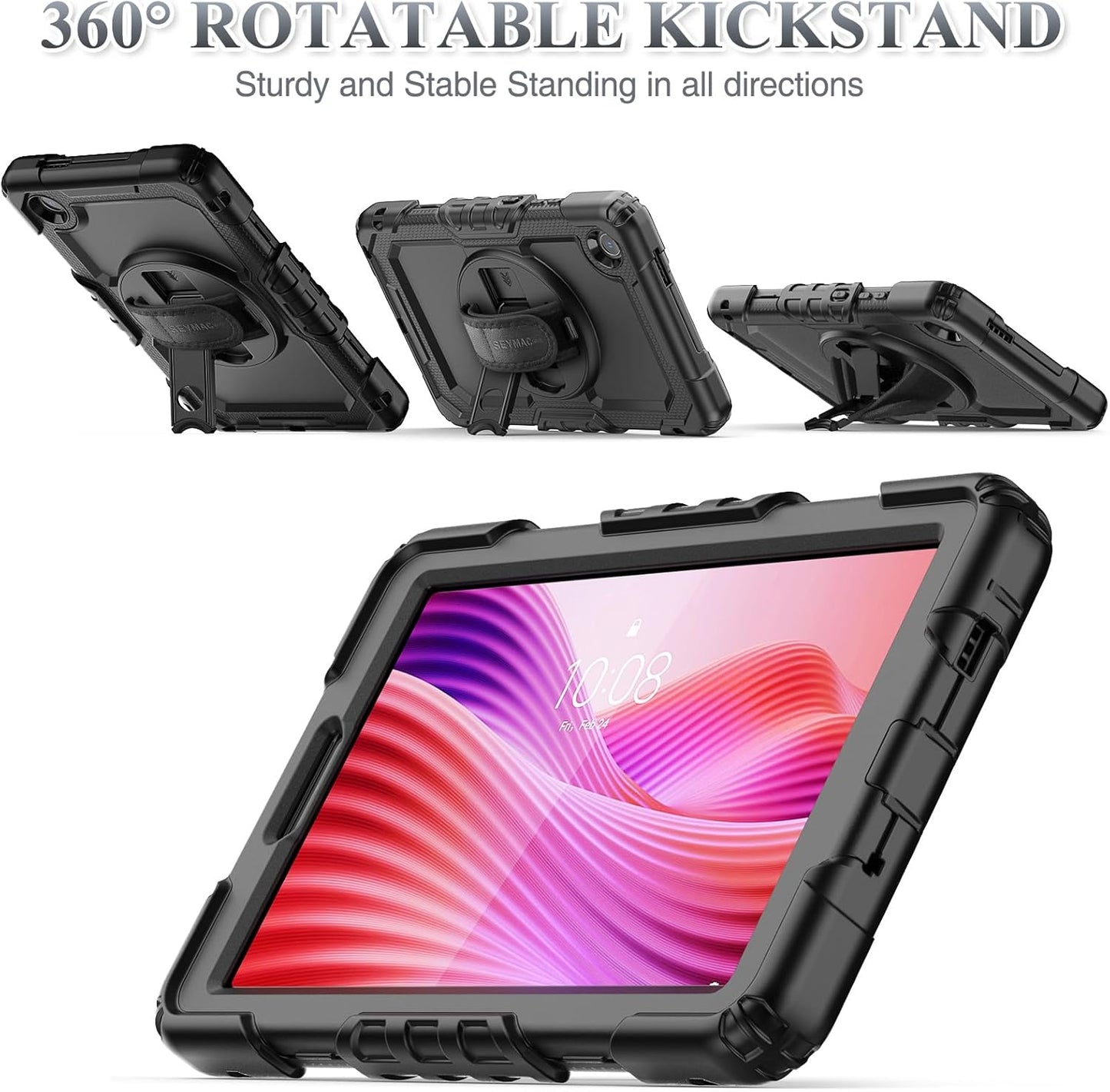 SEYMAC stock K9 (TB305FU) 8.7 inch 360 2025, Tablet Case for Lenovo Tab One / Drop-Proof Protection Cover with Rotate