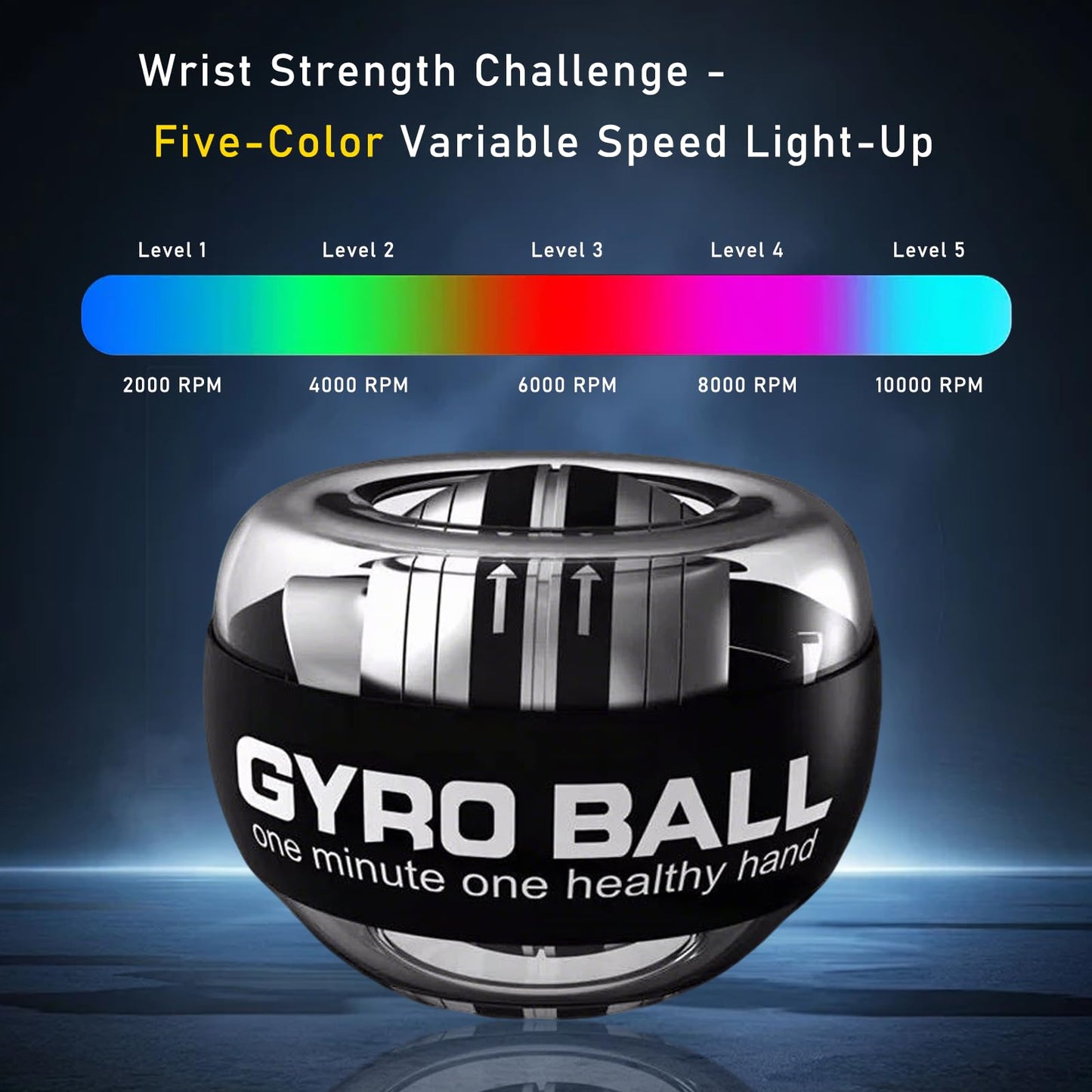 Hand Grip Strengthener Ball Wrist Ball gyro ball Exerciser Auto-Start Wrist Balls Hand Exerciser Devices with LED Lights for Strengthening Arms hand strengthening devices powerball gyro exerciser