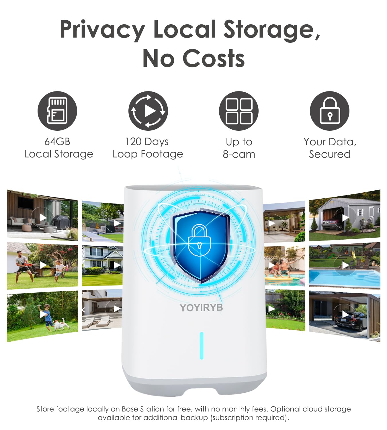 4K Security Cameras Wireless Outdoor, No Subscription, [2026 NEW] Solar-Powered Home Security Camera System with 360° Auto Tracking, Color Night Vision, 64GB Local Storage, 5G & 2.4G WiFi, Easy Setup