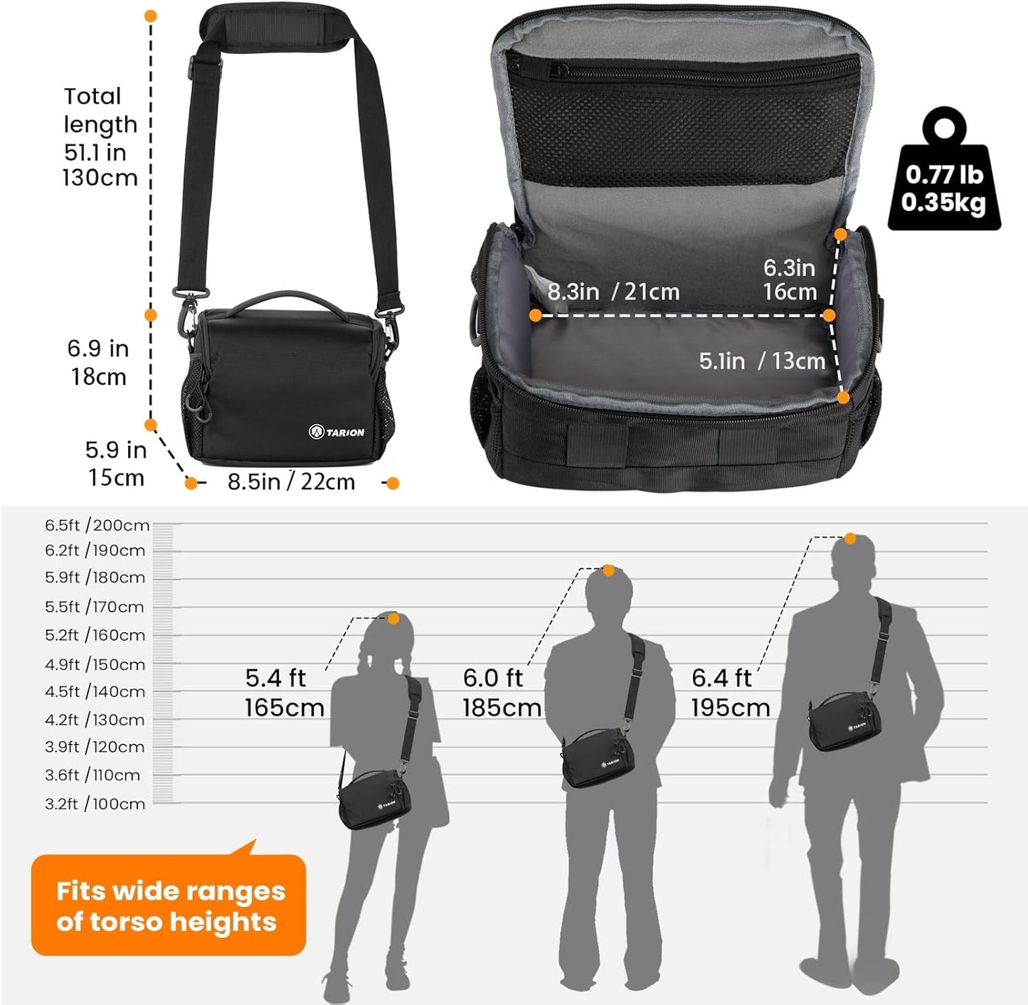 4L TARION Compact Camera Messenger Bag - Small DSLR Crossbody Sling Case with Tripod Straps Waterproof Raincover
