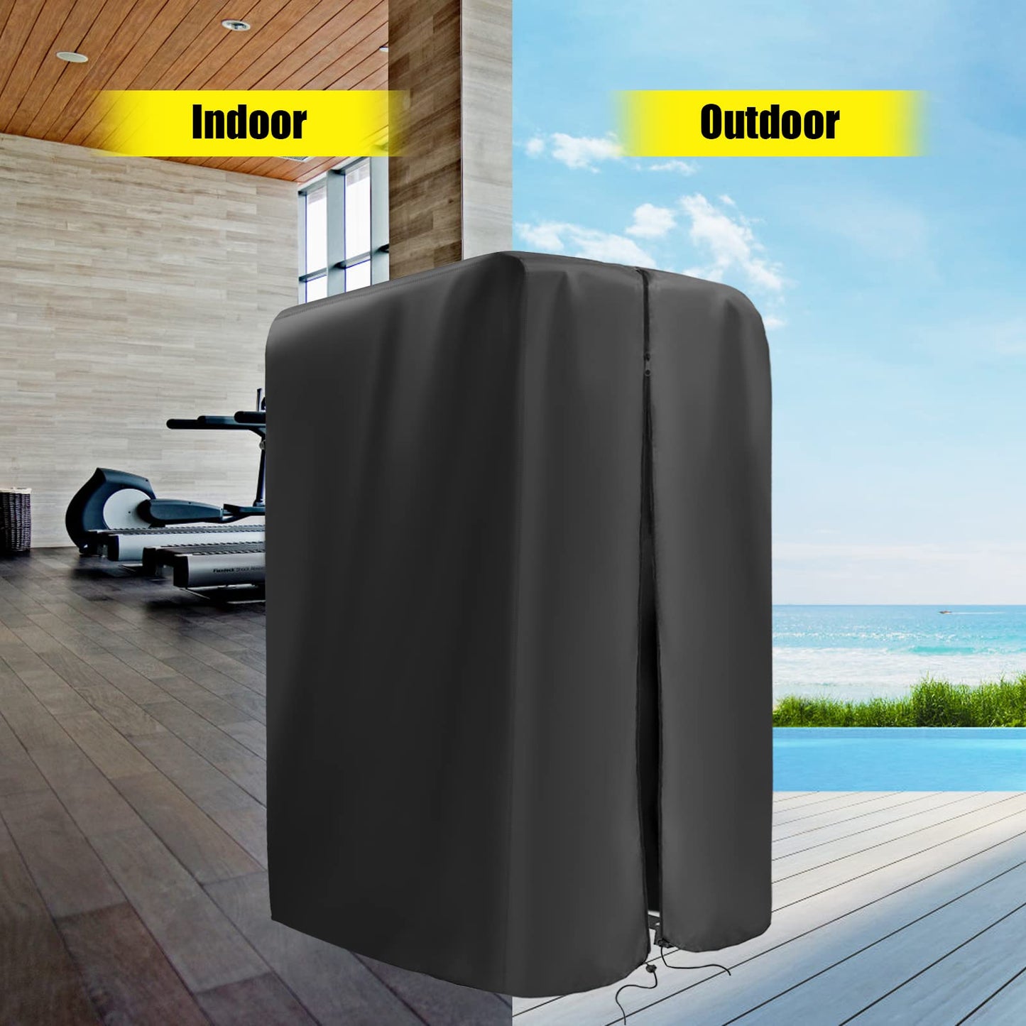 Kingling Pull Up Bar Station Covers, Pull Up Bar Stand Cover for Power Tower Home Strength Training Dip Stands Waterproof & Dustproof Protective Cover - 42''L x40''W x64''H