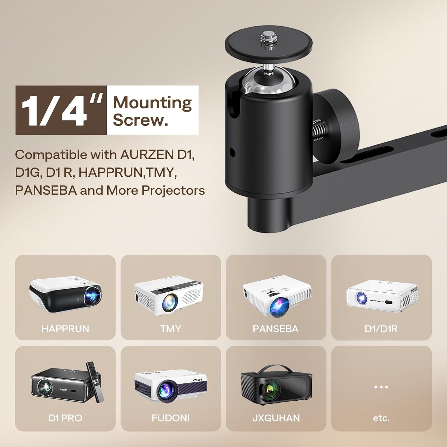 Aurzen 360 90 4.4 lbs, Projector Wall Mount Shelf, Wall Use with Adjustable Angle, Rotation and Tilt, Foldable