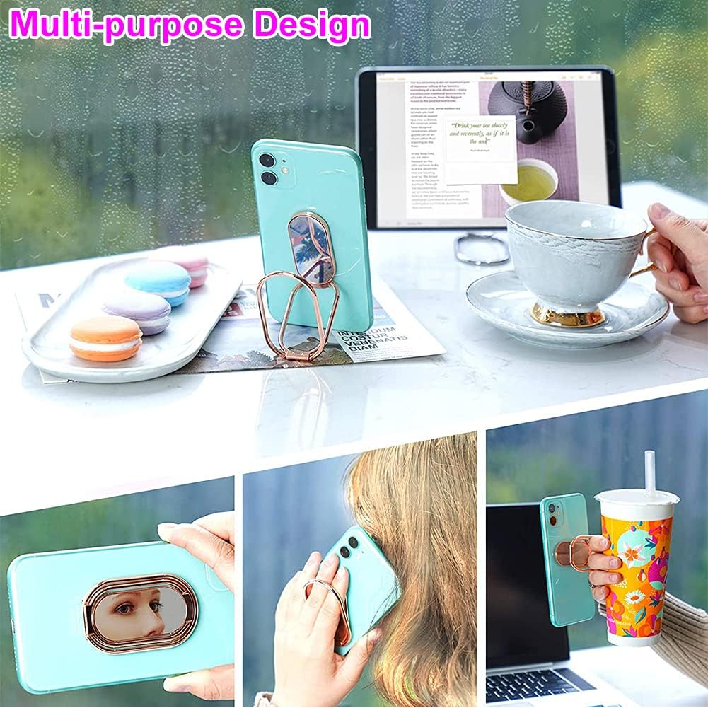 CLZWiiN 360 Phone Ring Holder Finger Kickstand, Foldable Rotation Cellphone Grip for Desk, Office Desktop, Cell Phone