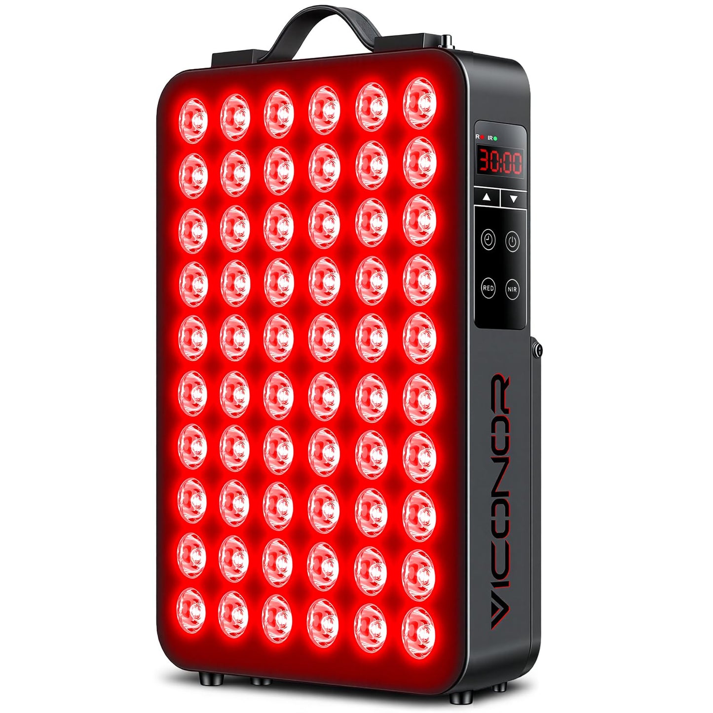 Red Light Therapy for Body, 660nm 850nm Near Infrared Light Therapy Panel, 60 Dual Chip LED Device with 300W of Power, Ideal for Body, Face, Improve Sleep, Skin Health, Includes Hanging Kit & Handle