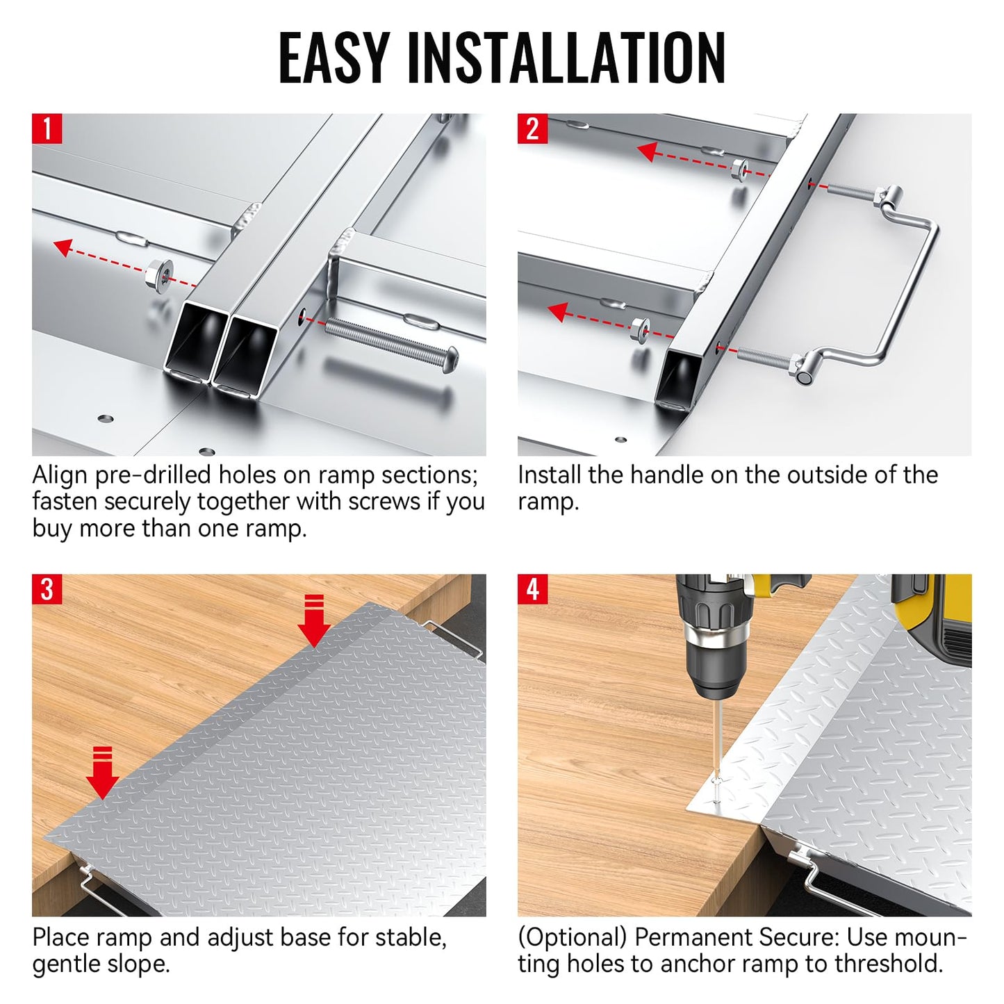 Upgraded Shed Ramp for Riding Mower 2PCS, 29" Lx48 W Anti-Slip Loading Ramps for Lawn Mowers,Pickup Trucks,Garage Threshold Doorway Tractor,Snow Blower,Garden Cart, 1500lbs Capacity