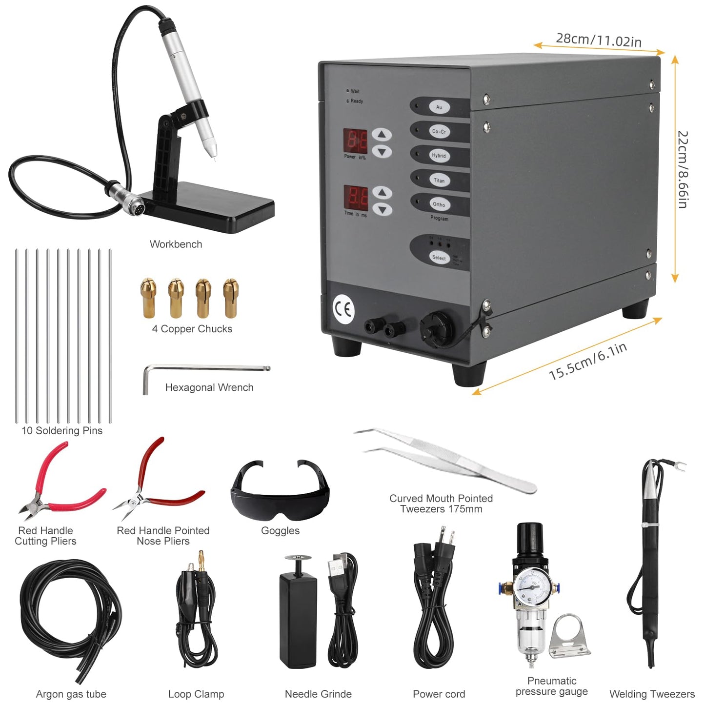 Healthible Welder for Permanent Jewelry - 100a Permanent Jewelry Welder,110v Welding Machine Jewelry,Pulse Arc Welder Permanent Jewelry