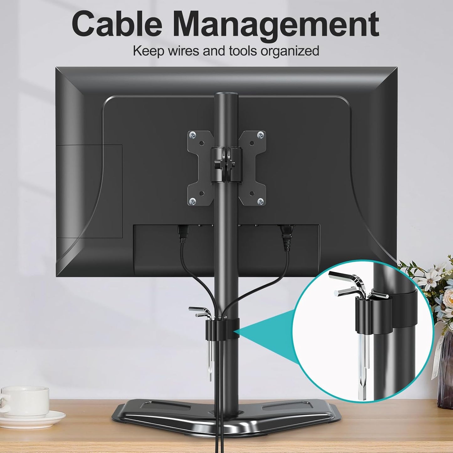 MOUNT PRO 13-32 inch/17.6 lbs 75x75 100x100 Single Monitor Stands Fits Screen, Free-Standing Computer Monitor Mount