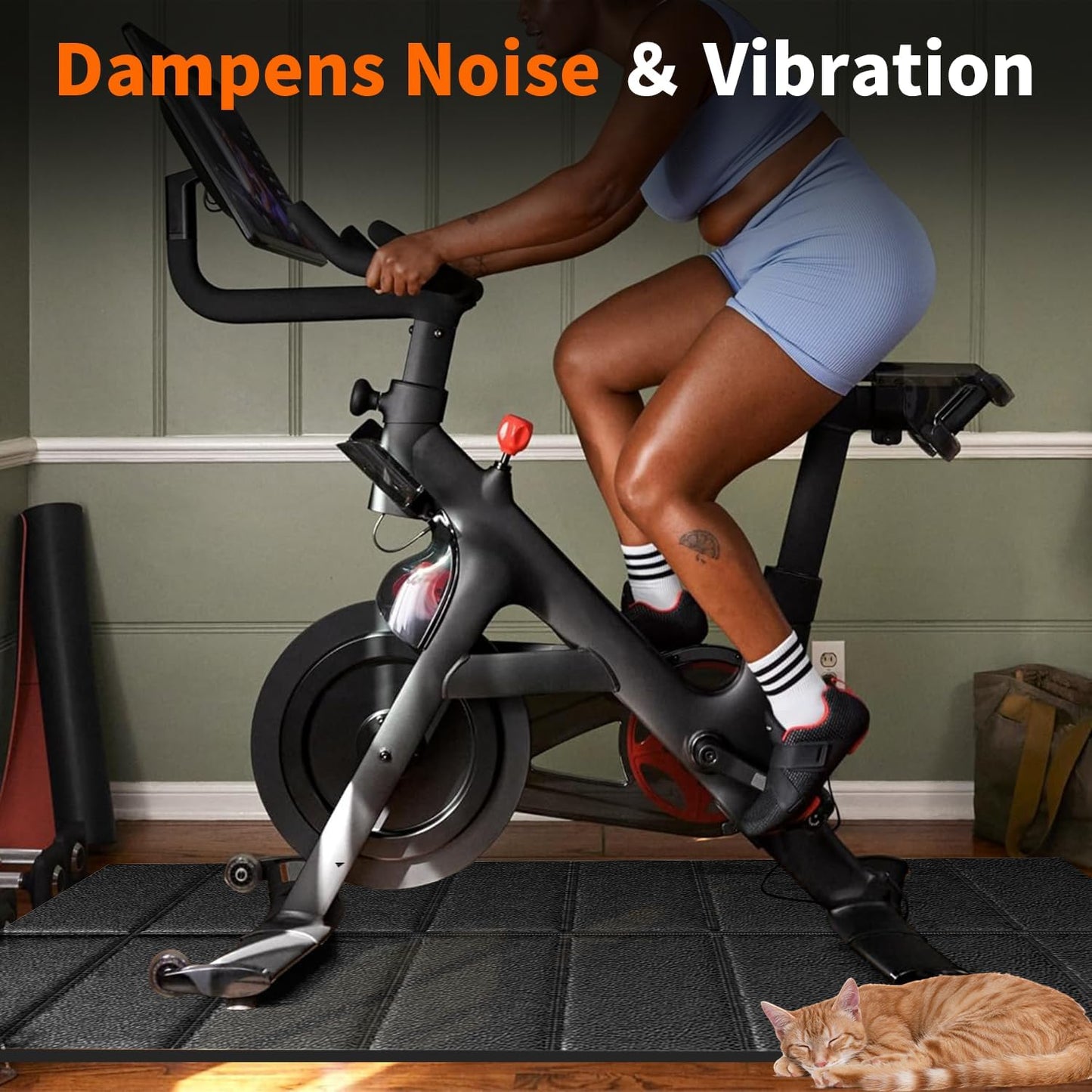 THAILE Exercise Bike Mat, Compatible with Peloton Bikes, 63"x30", Bike Trainer Mats, Mat for Indoor Stationary Spin Bikes Treadmill Walking Pad on Hardwood Floor Carpet Protector