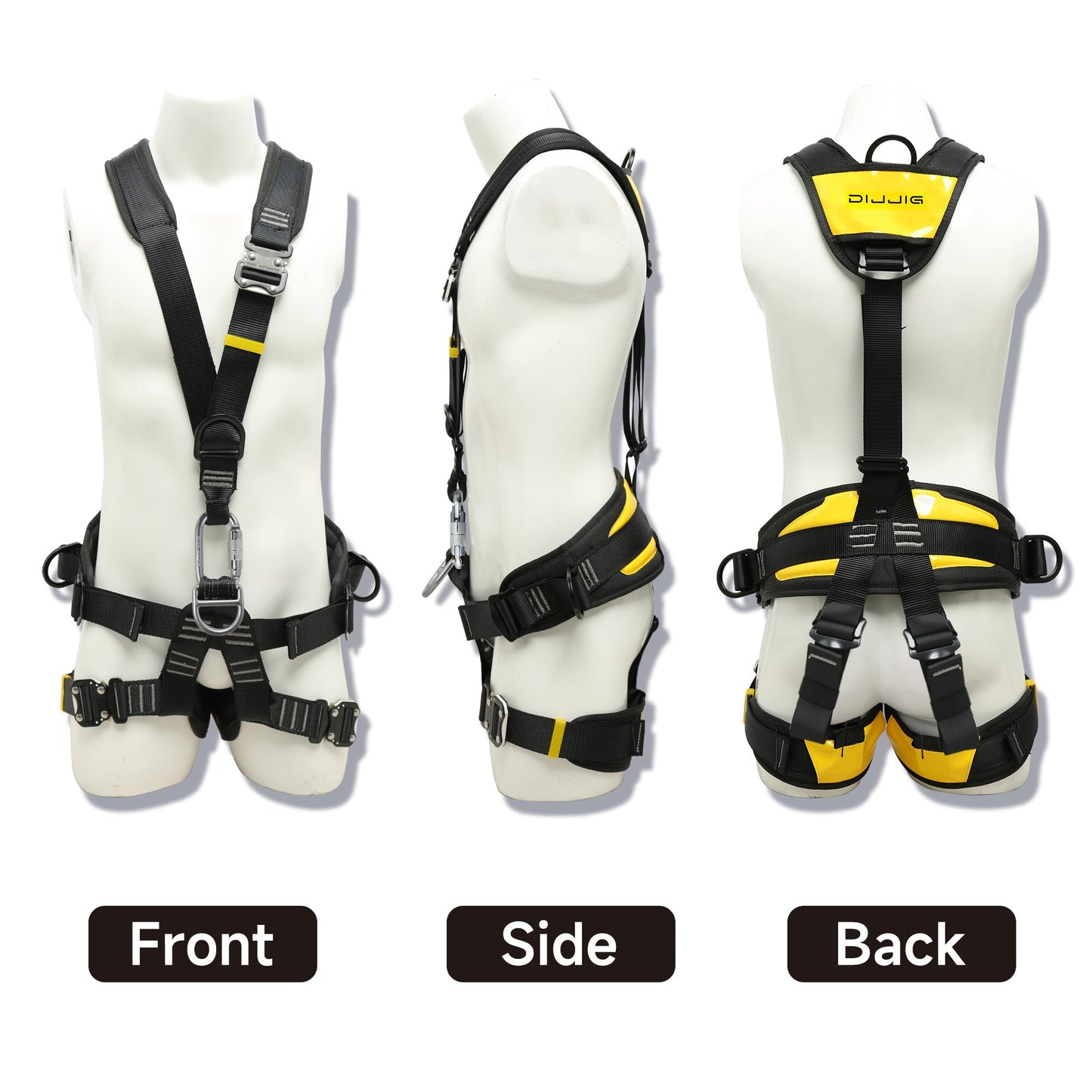 DIJJIG Climbing belts, Thicken Professional Half Body Safety Belt Climbing Gear for Tree Climbing, Fire Rescue, Rappelling and Other Outdoor Adventure Activities