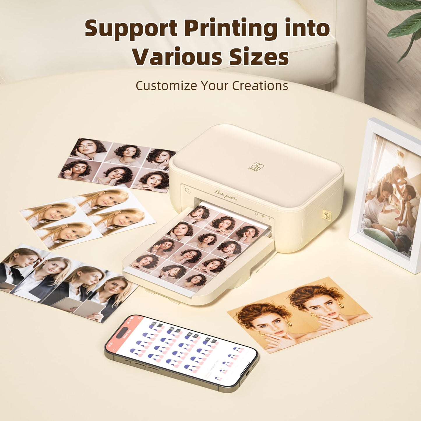 HPRT CP4100 Photo Printer - Plus 4x6 Bluetooth Instant Picture Printer with 20 Sheets & Ribbon - Wi-Fi, Premium Dye Sublimation - 300 DPI Display Resolution - Editing App for Fun, Creative Photos