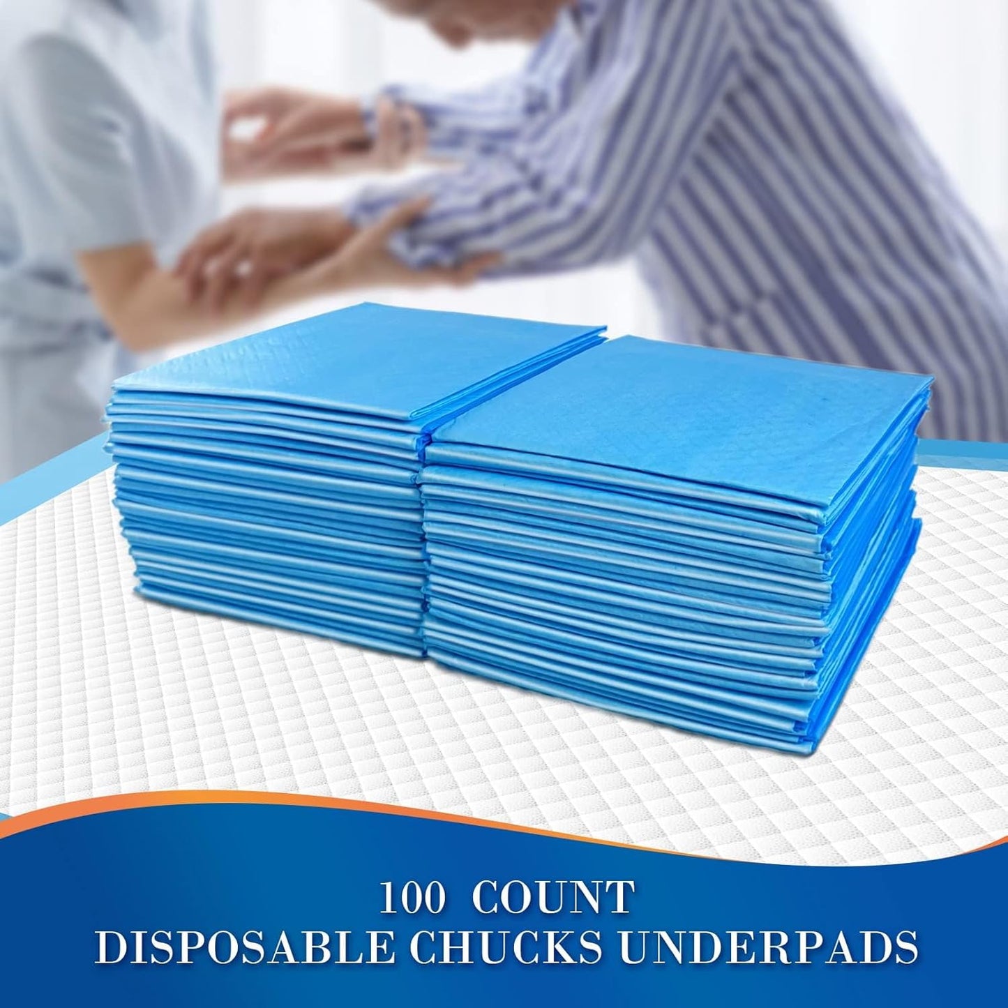 Regine Switzerland Disposable Bed Pads - 100 Count Waterproof Incontinence Underpads | 23"x36" Absorbent & Leakproof