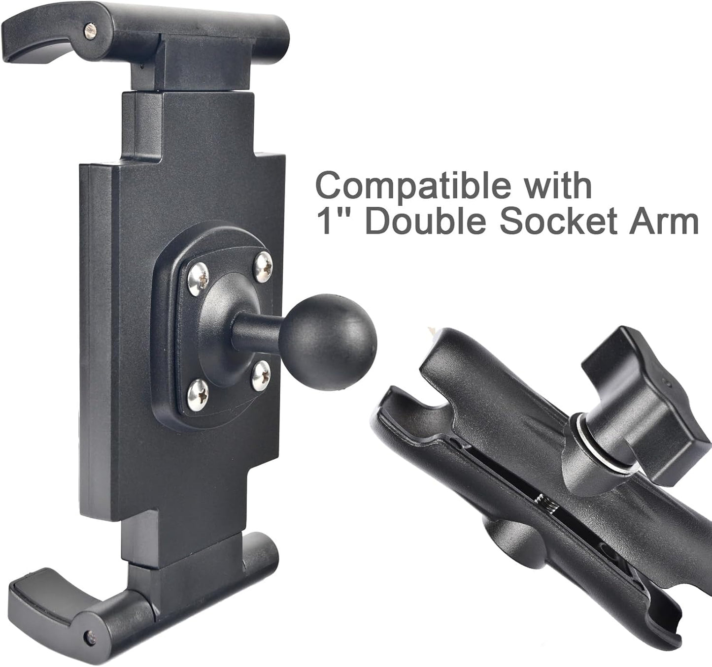 VAUBORTTI 1" 7-12.9" Ball Tablet Holder Screw-Mounted Tablet Mount Compatible with RAM B Size System, Adjustable iPad