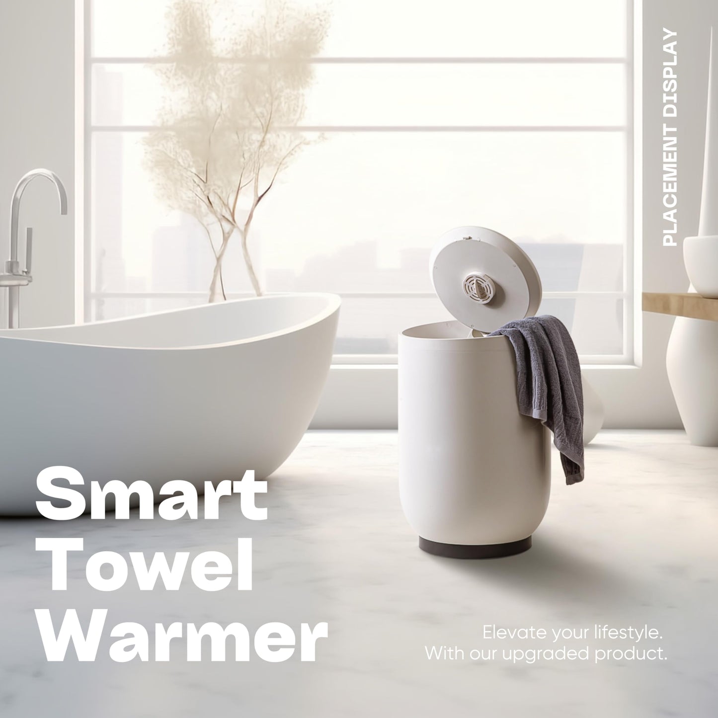 Dywarmic Smart Towel Warmer - Coolbreeze Insulation Tech | Voice Control with Alexa & Google Assistant | Stainless Steel Bucket | Matte Finish | 20L